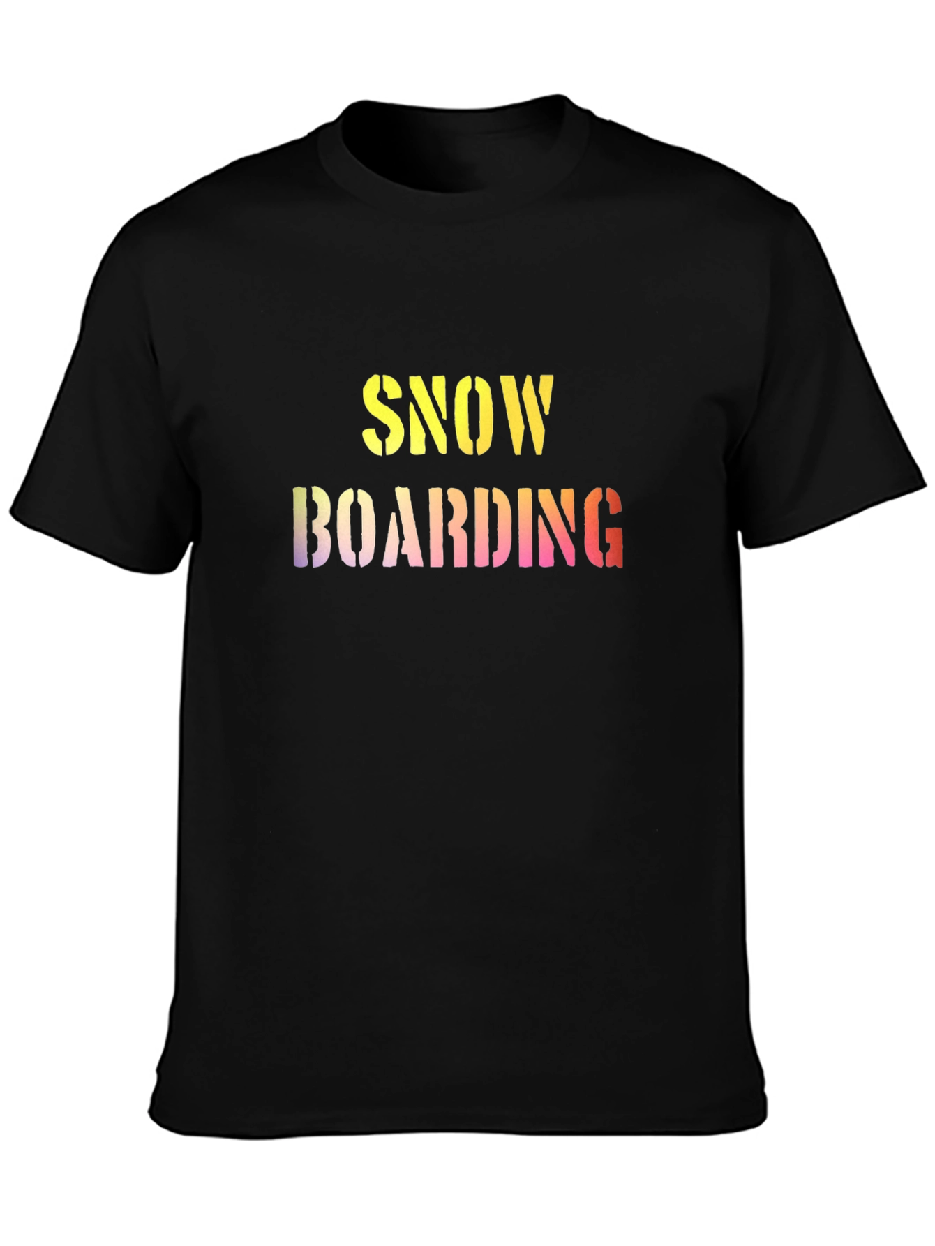Black Snow Boarding Graphic Tee -  Trendy Winter Sports T-Shirt view 3