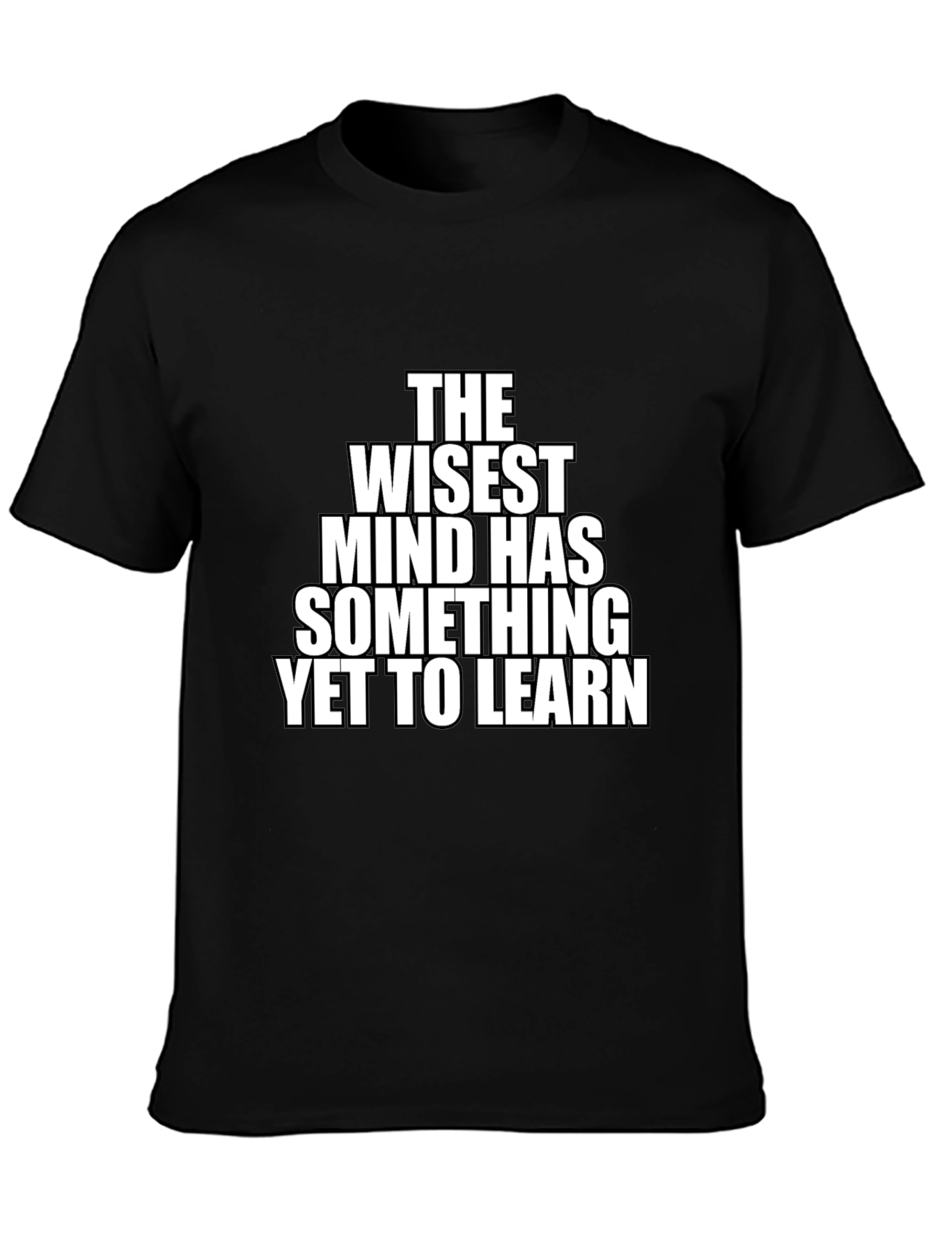 Black The Wisest Mind T-Shirt | Mens Black Novelty Tee view 3
