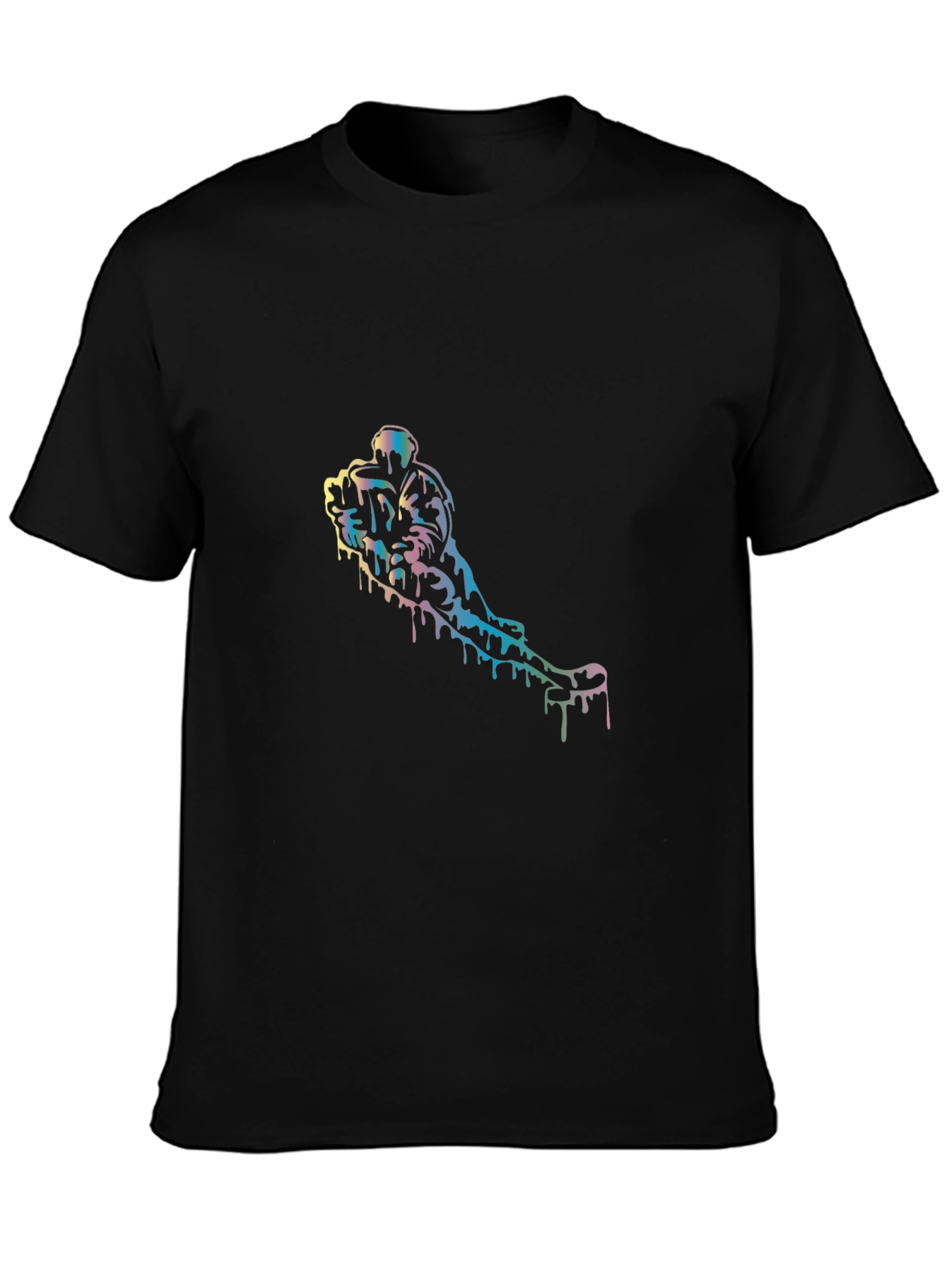 Black Unique Drip Art T-Shirt - Cool Graphic Tee view 3