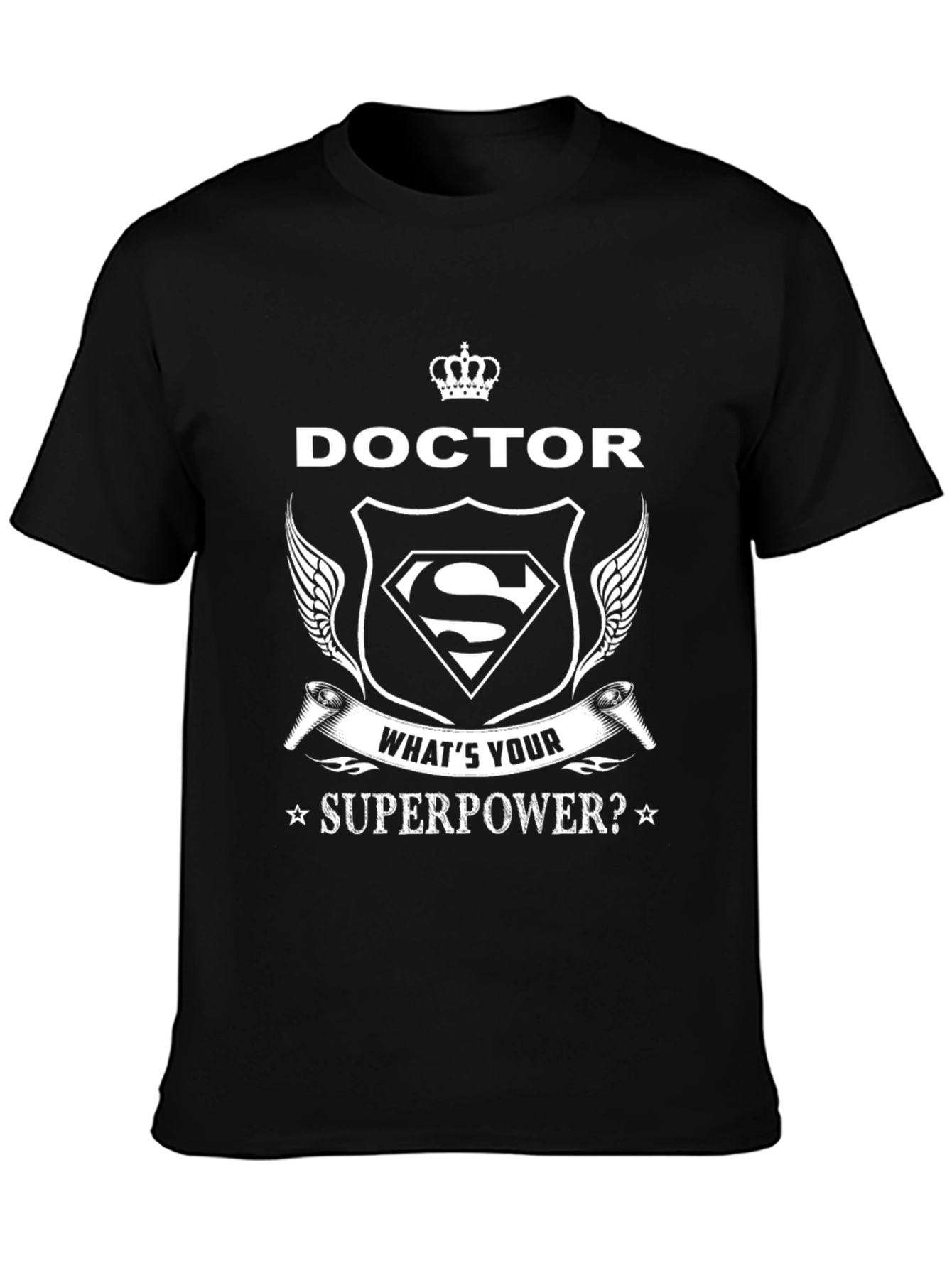 Black Doctor Superpower T-Shirt - Black view 3