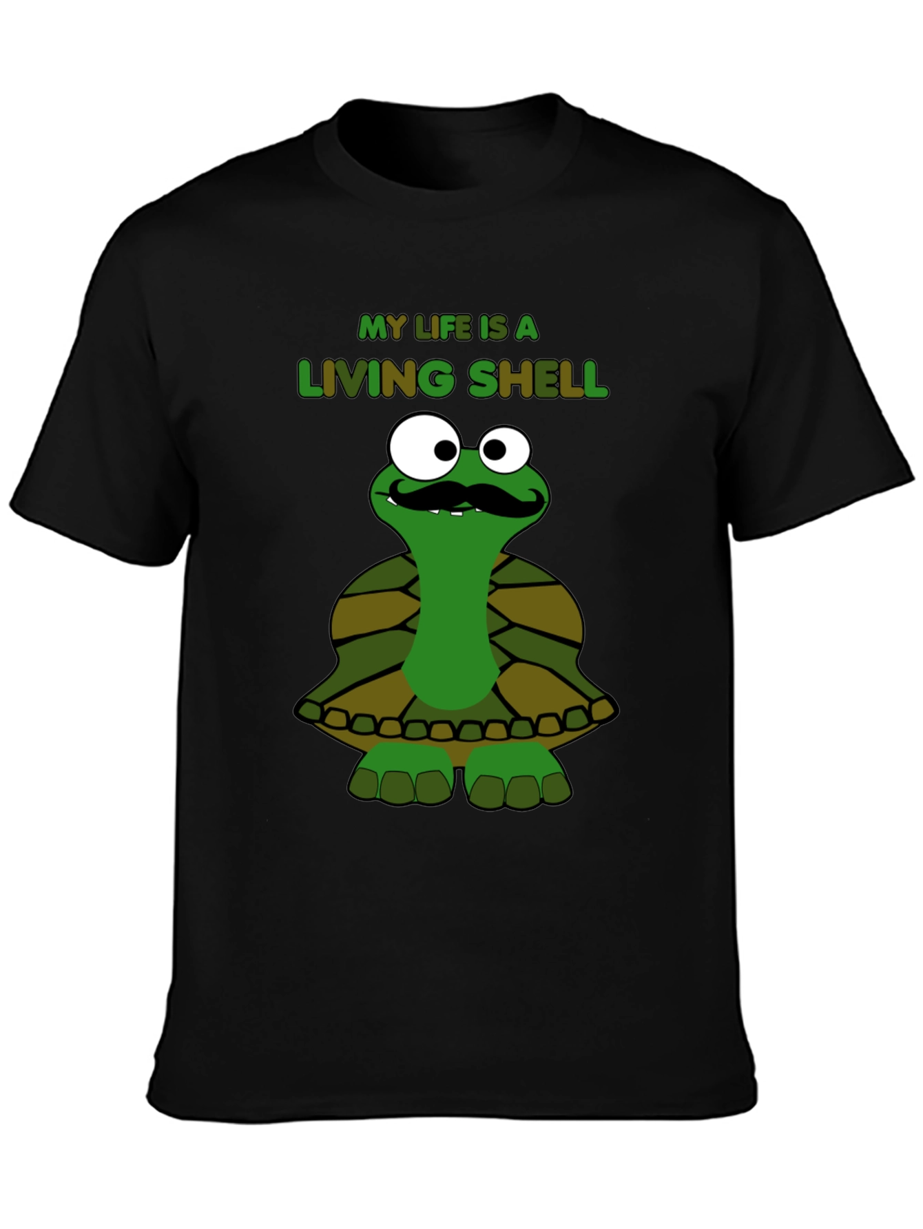 Black My Life is a Living Shell Turtle T-Shirt view 3