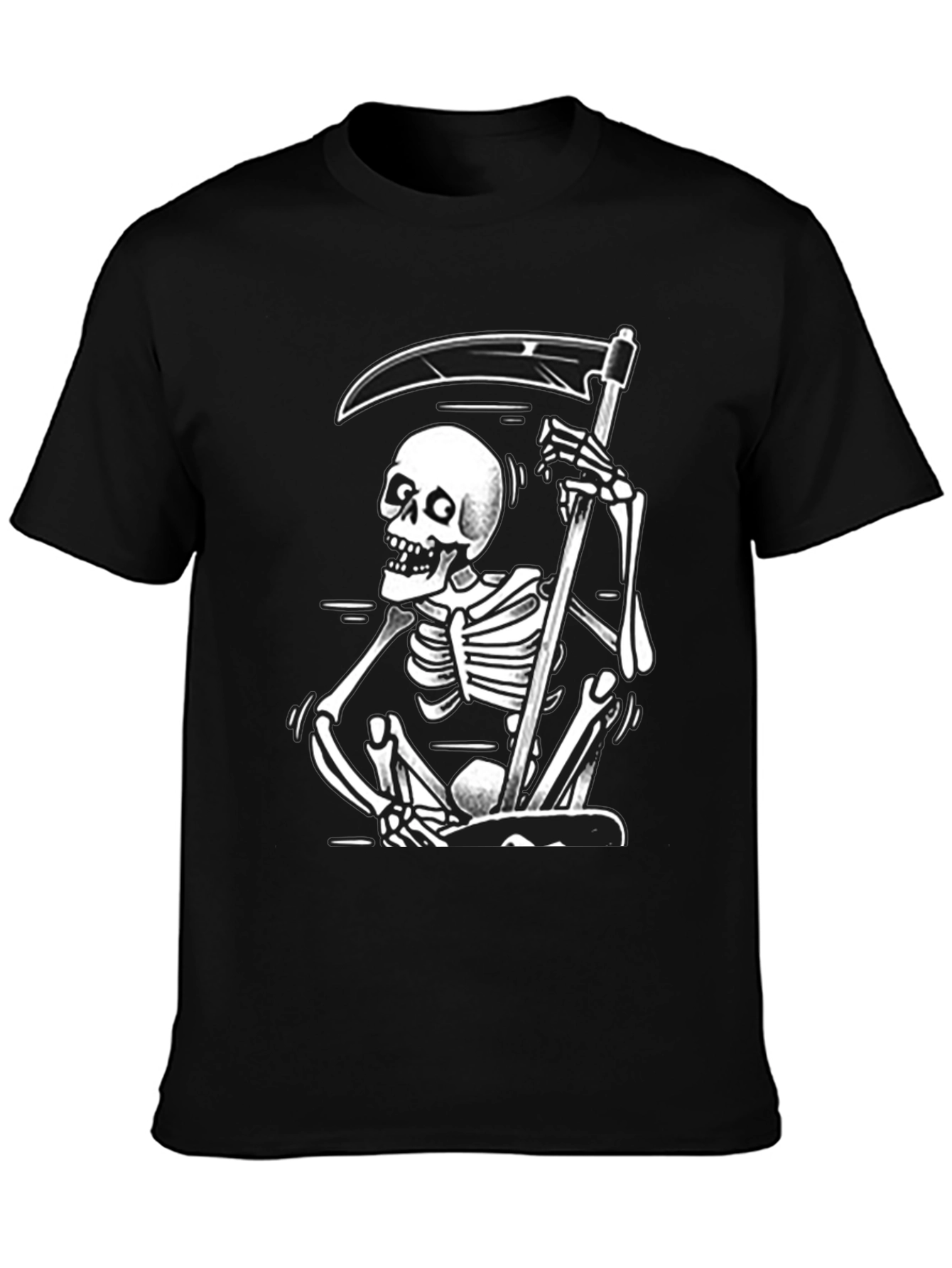 Black Grim Reaper Graphic Tee - Black Skull T-Shirt view 3