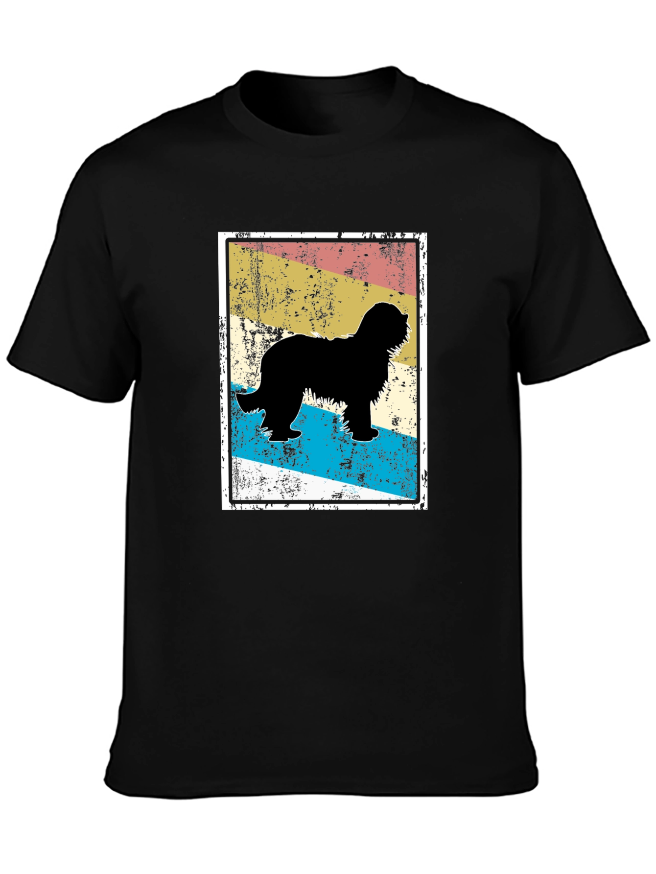 Black Retro Dog Silhouette T-Shirt view 3