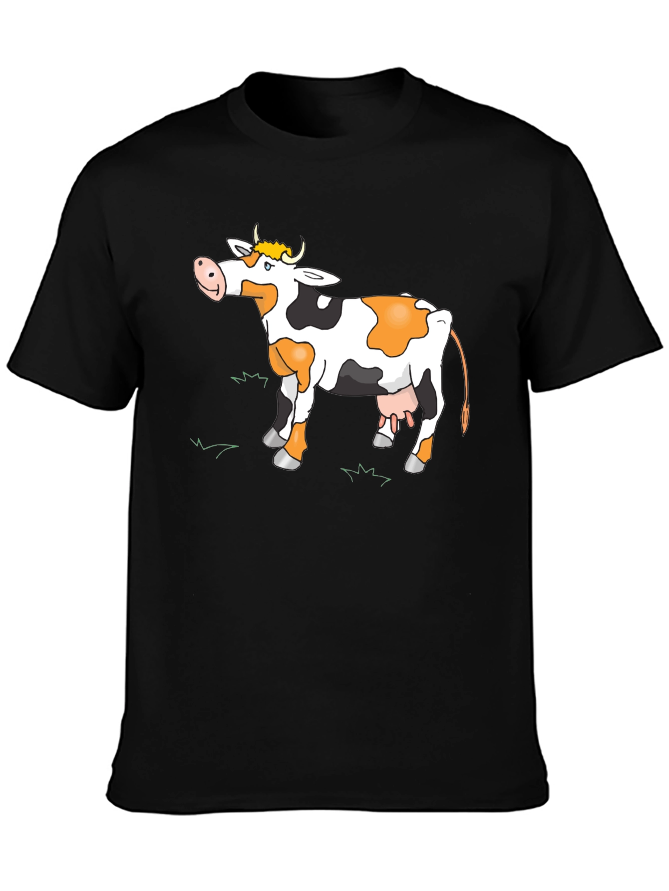 Black Cow Graphic Tee - Black Casual T-Shirt view 3