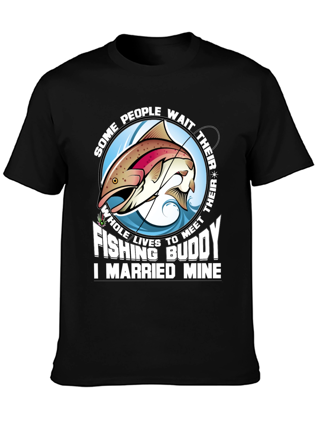 Black Fishing Buddy T-Shirt - Married Mine! view 3