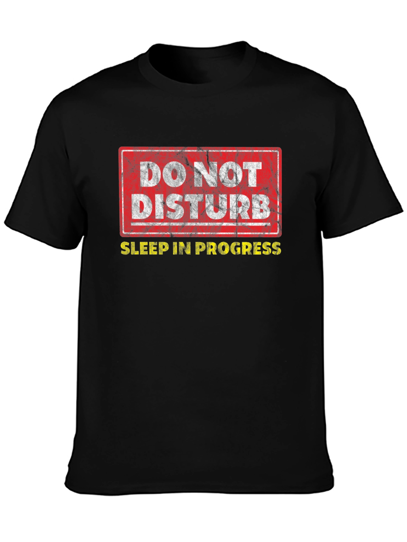 Black Do Not Disturb Sleep In Progress Graphic T-Shirt view 3