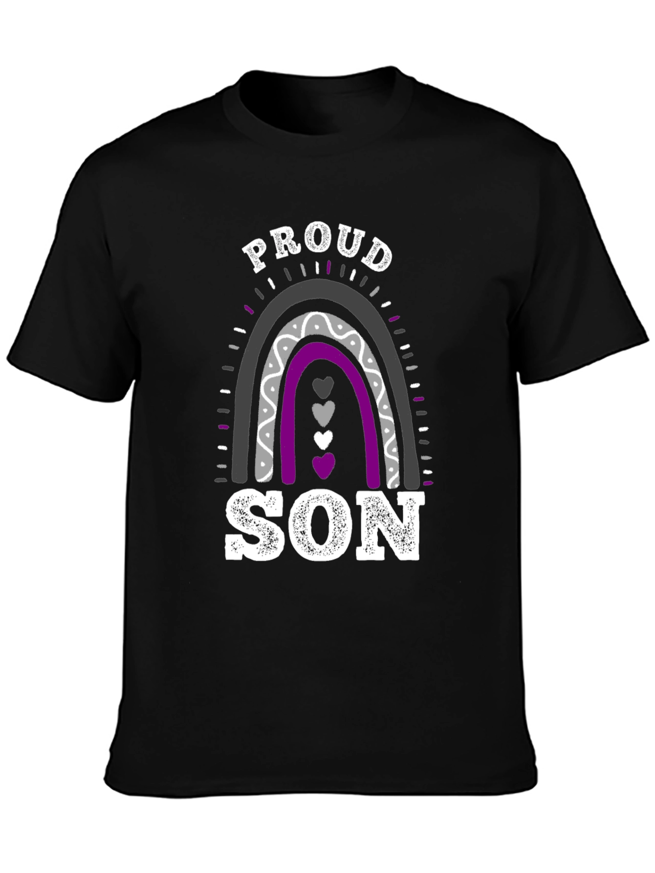 Black Proud Son Asexual Pride T-Shirt view 3
