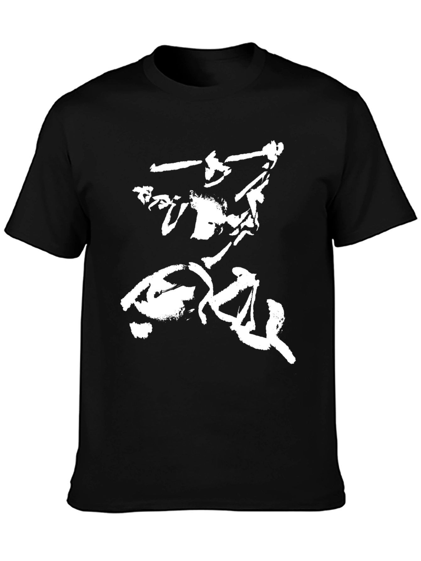 Black Abstract Graphic Black T-Shirt view 3