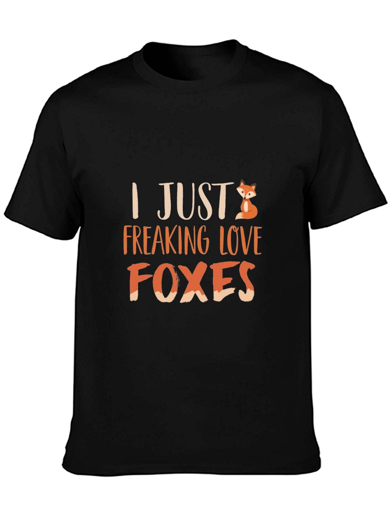 Black I Just Freaking Love Foxes T-Shirt view 3