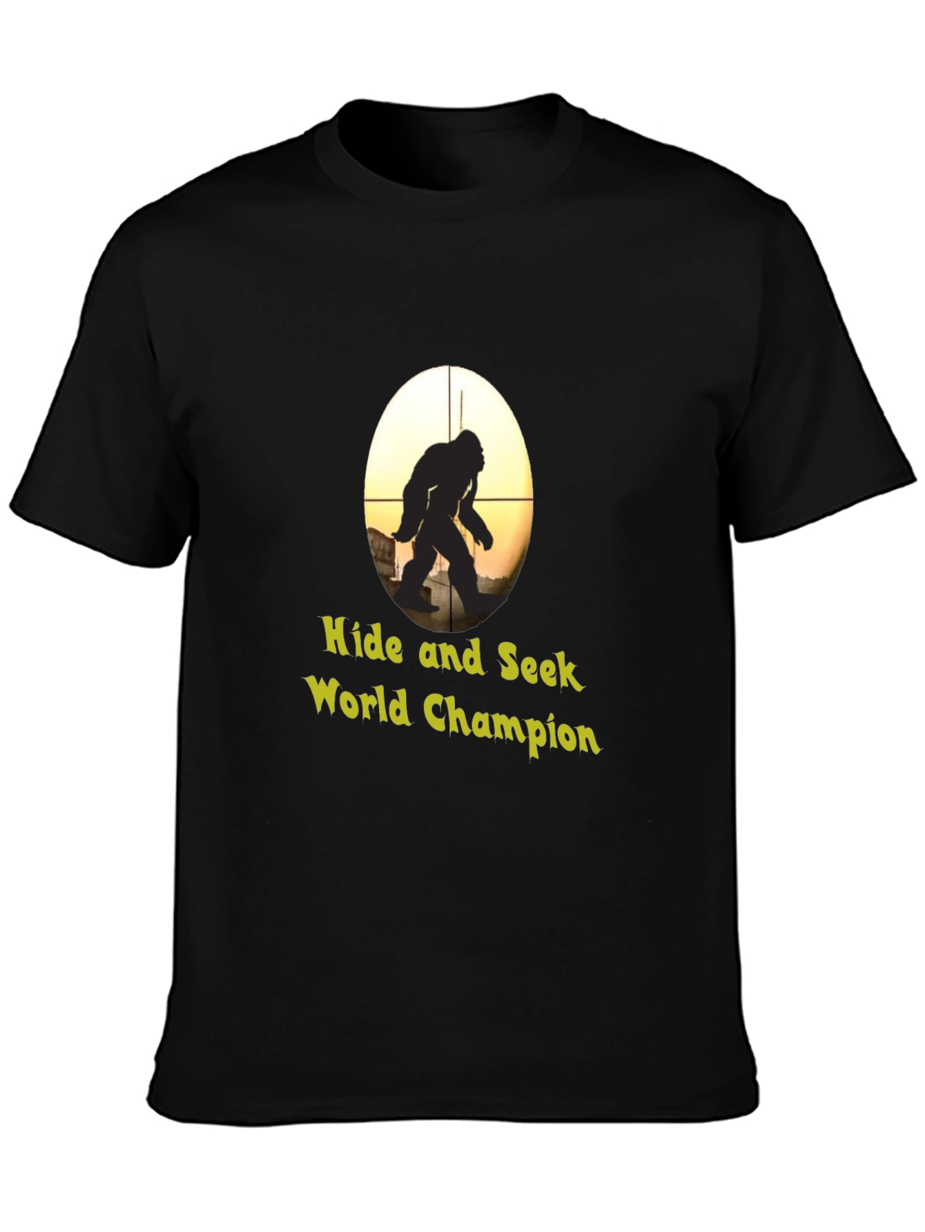 Black Hide & Seek World Champion Bigfoot Graphic T-Shirt view 3