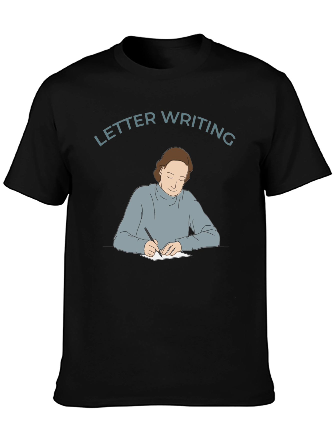 Black Letter Writing Graphic Tee - Unisex Crewneck view 3