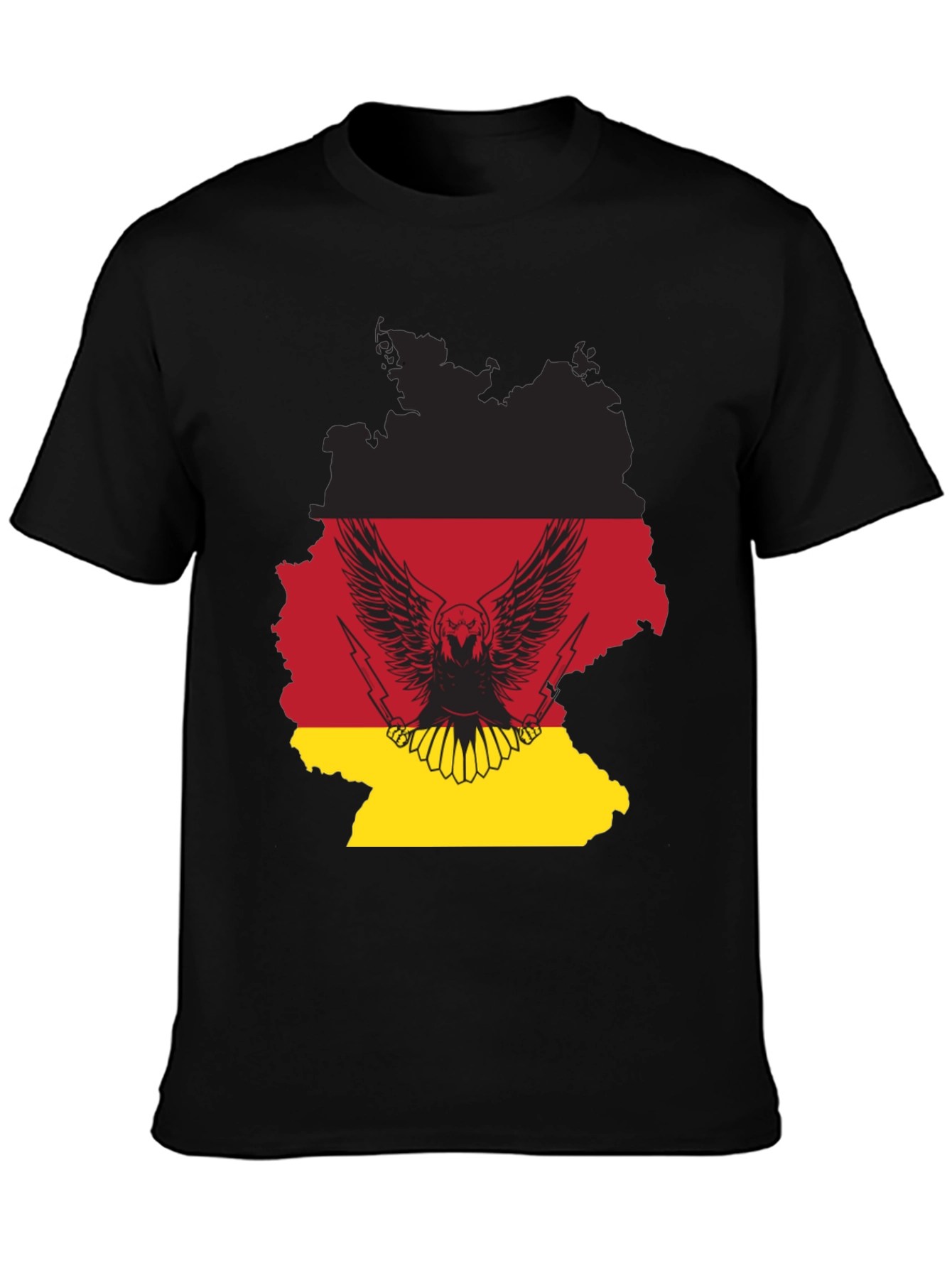 Black German Flag Eagle Graphic T-Shirt view 3