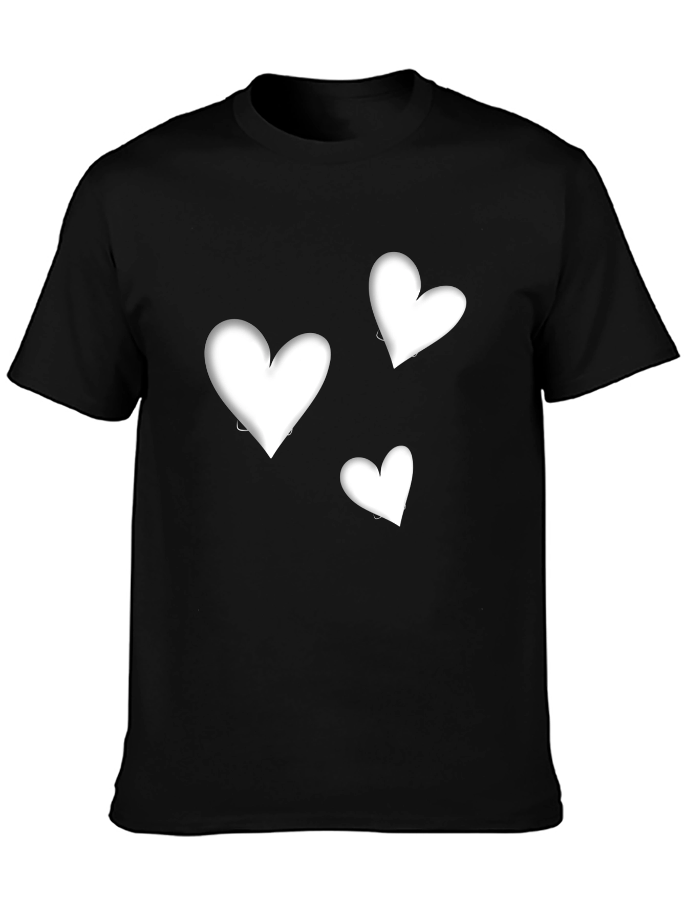 Black Heart Graphic Black T-Shirt - Stylish Casual Wear view 3