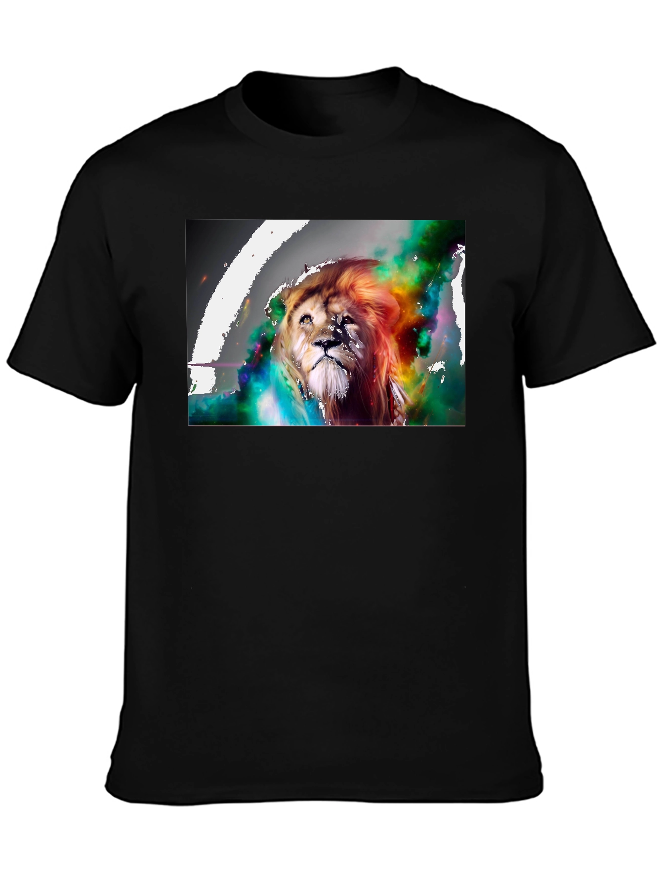 Black Lion Art Graphic Print T-Shirt view 3