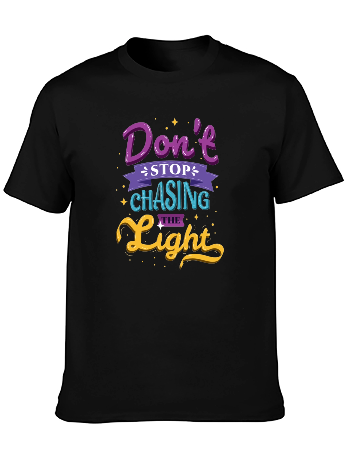 Black Don't Stop Chasing the Light Graphic Tee view 3