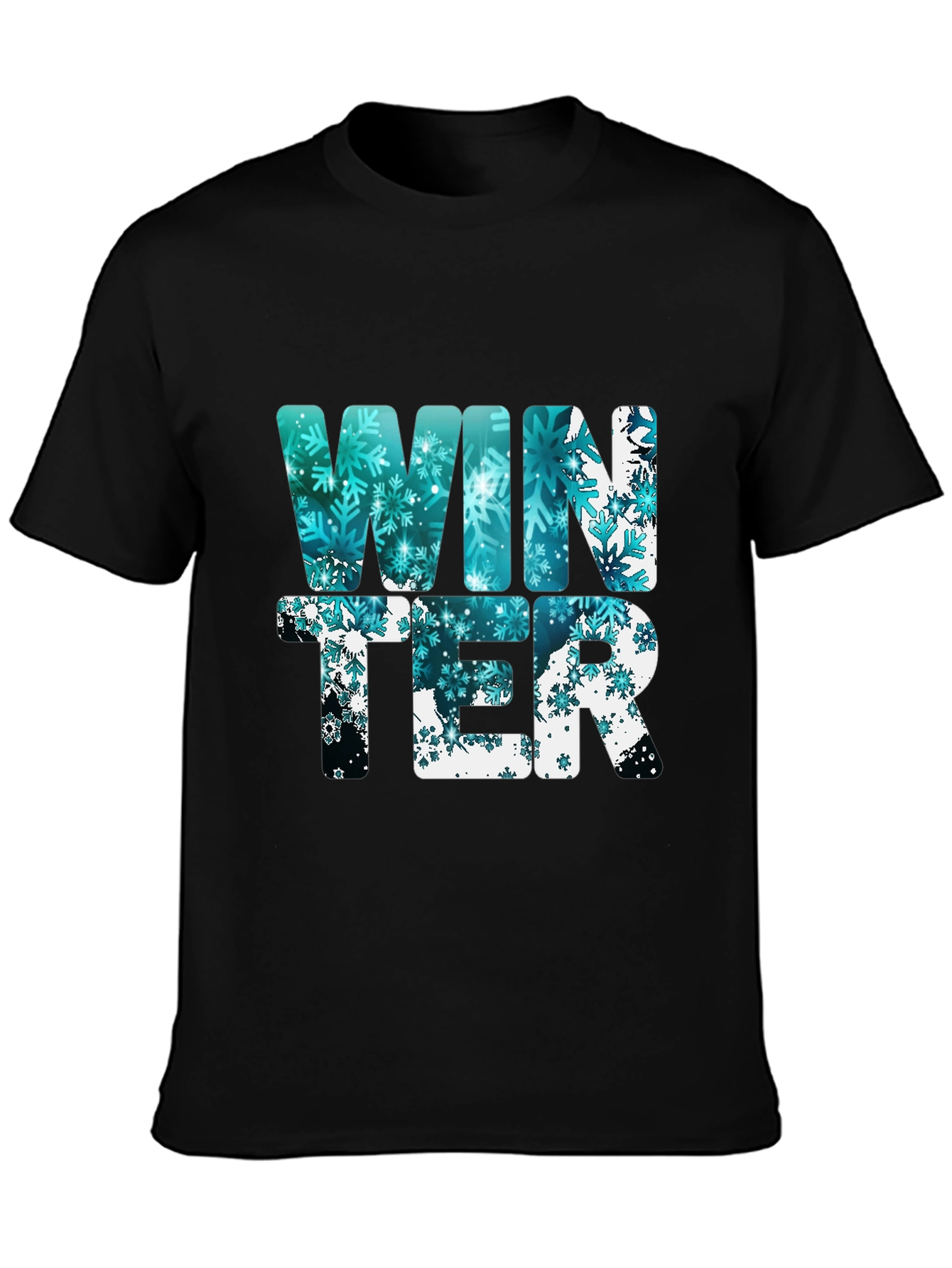 Winter Snowflake Graphic Tee - Black - 3