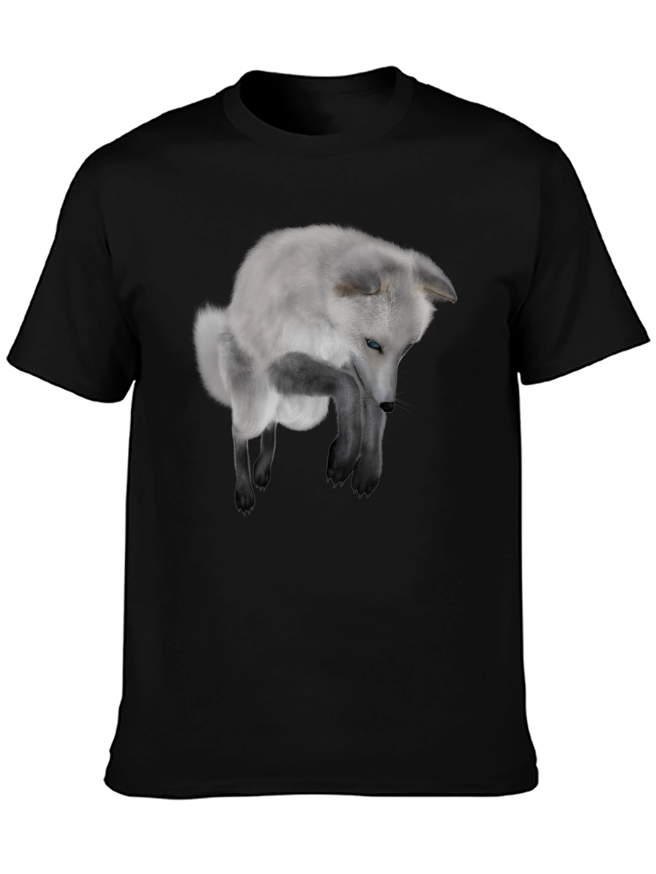 Black Arctic Fox Graphic Tee - Men's Black T-Shirt view 3