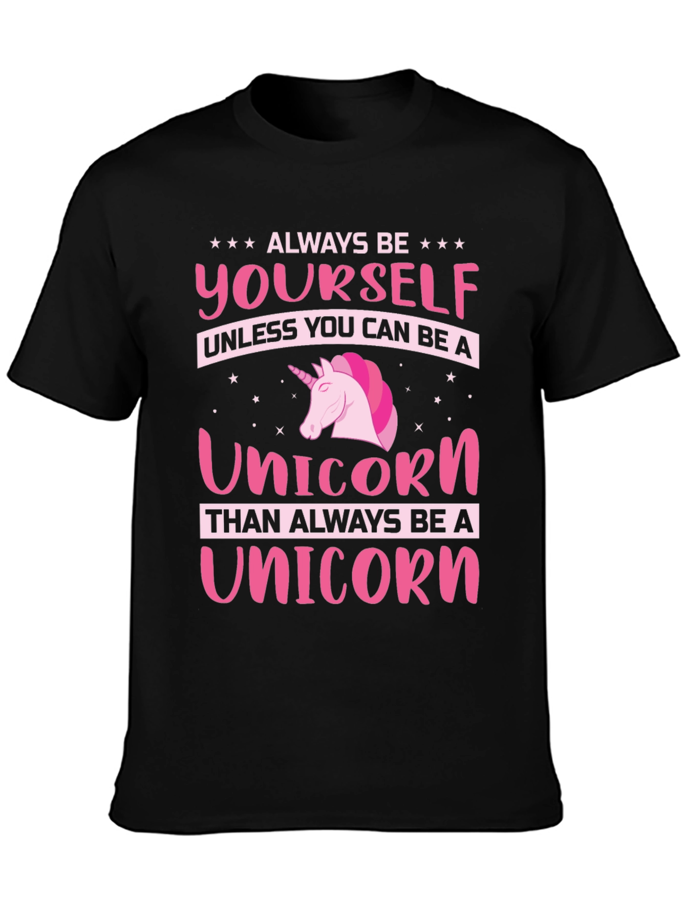 Black Always Be a Unicorn T-Shirt Funny Novelty Tee view 3
