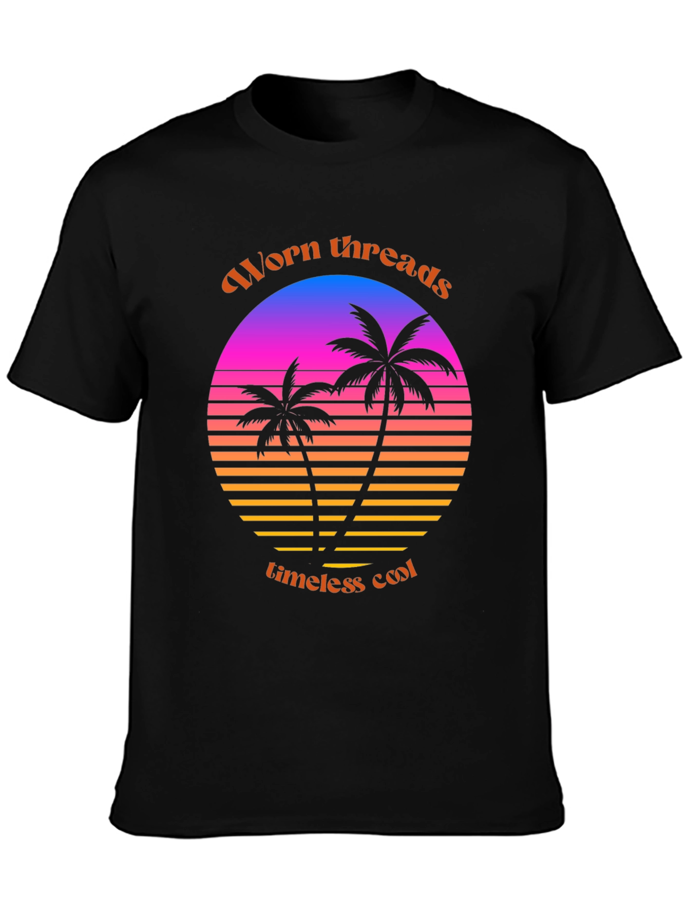 Black Worn Threads Retro Palm Tee view 3