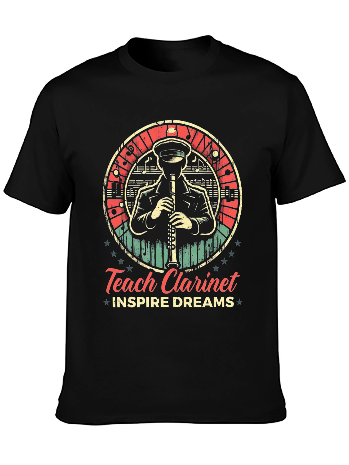Black Teach Clarinet Inspire Dreams T-Shirt view 3