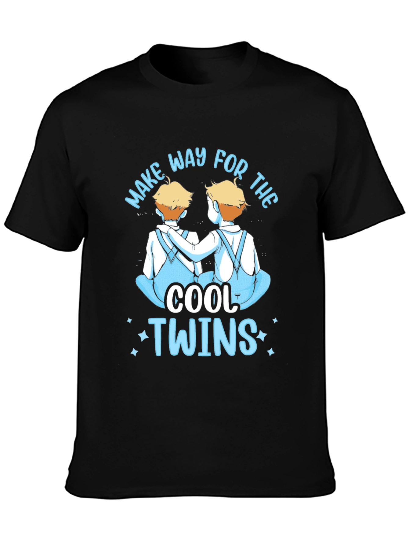 Black Cool Twins Graphic Tee - Black Unisex T-Shirt view 3