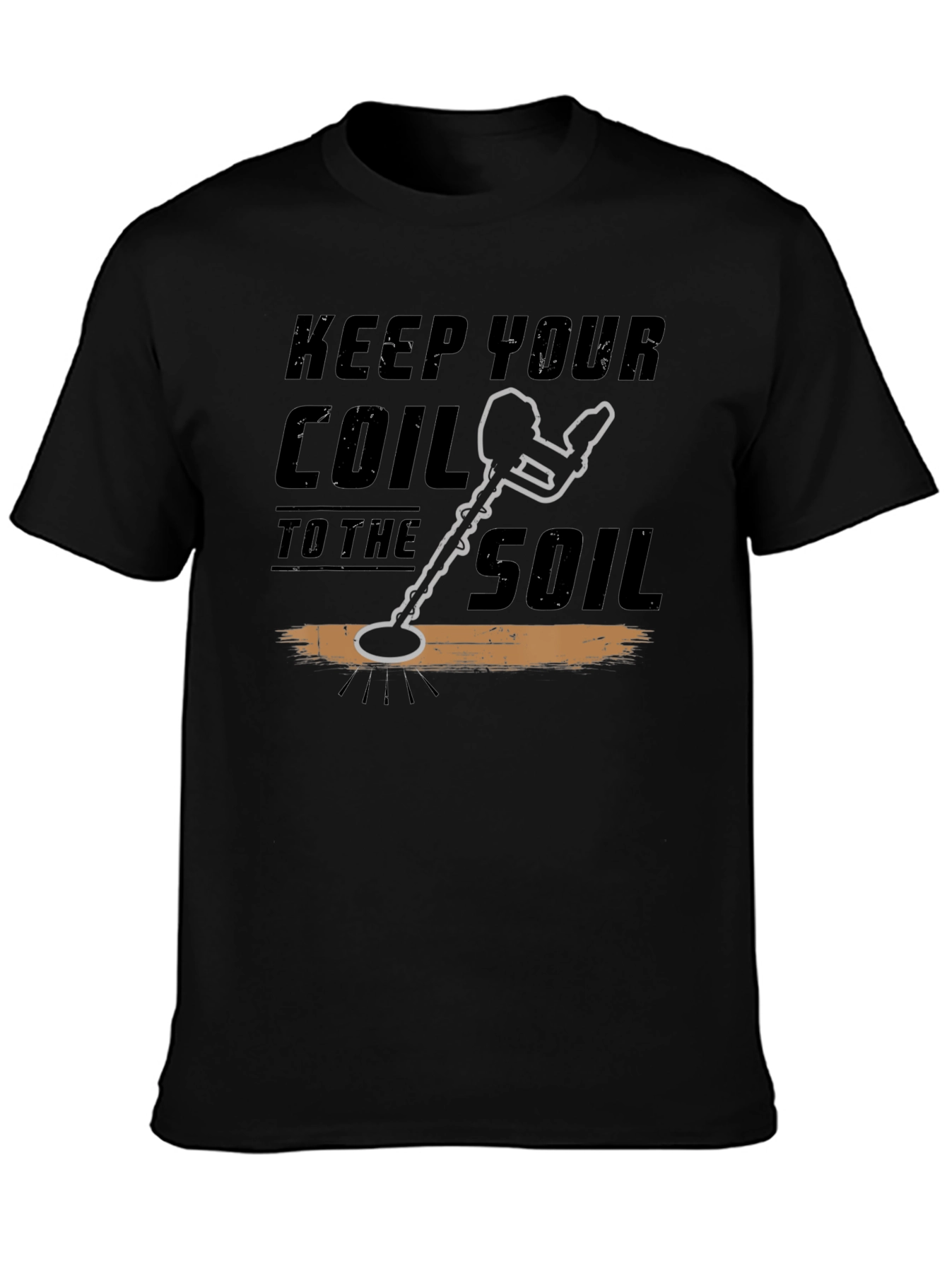 Black Keep Your Coil To The Soil Black T-Shirt view 3