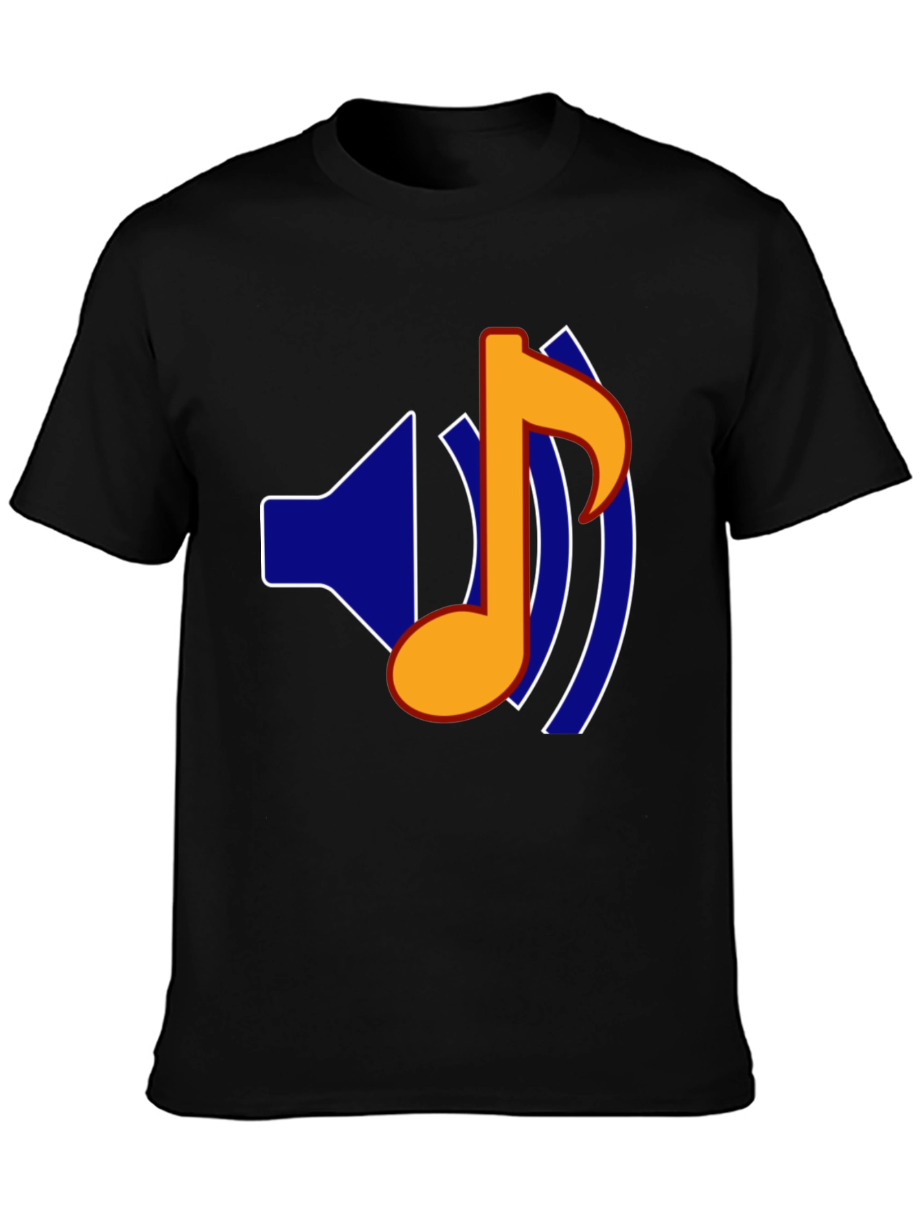 Black Music Note Graphic Black T-Shirt view 3