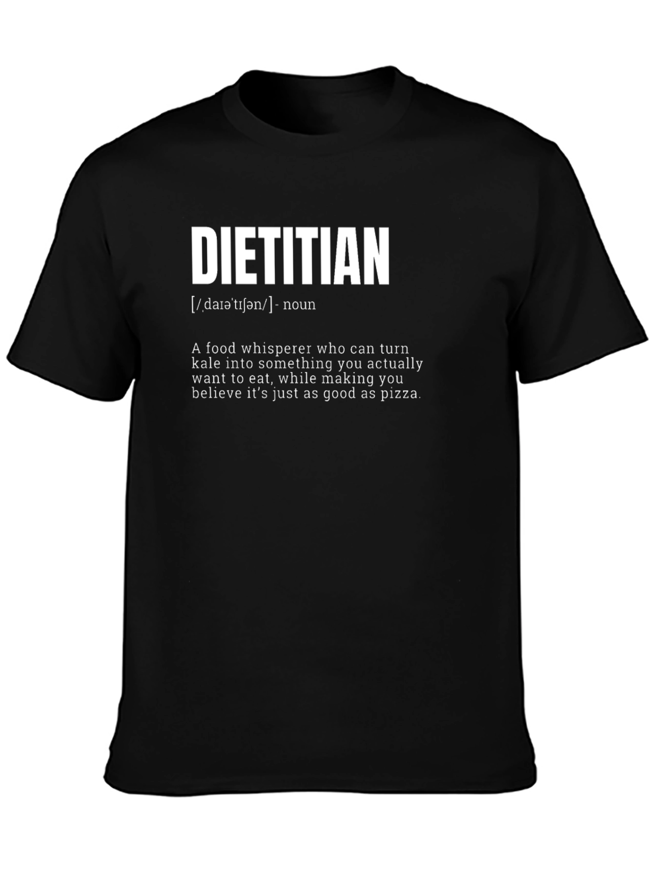 Black Dietitian Definition T-Shirt - Food Whisperer Tee view 3