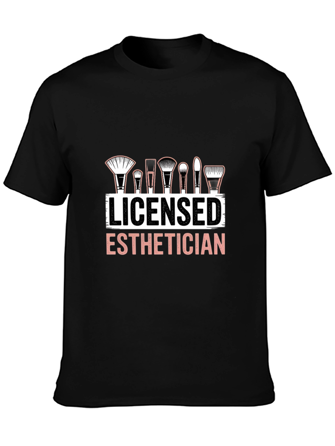 Black Licensed Esthetician T-Shirt Makeup Artist Cosmetology Tee view 3