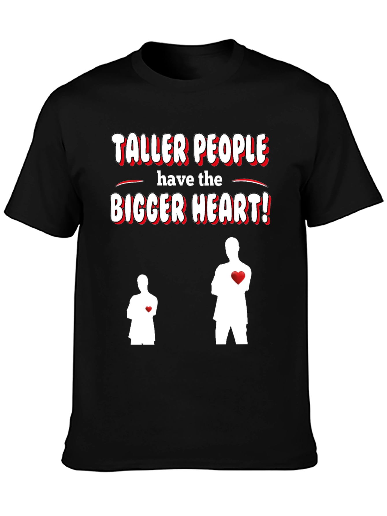 Black Taller People Bigger Heart Graphic T-Shirt view 3