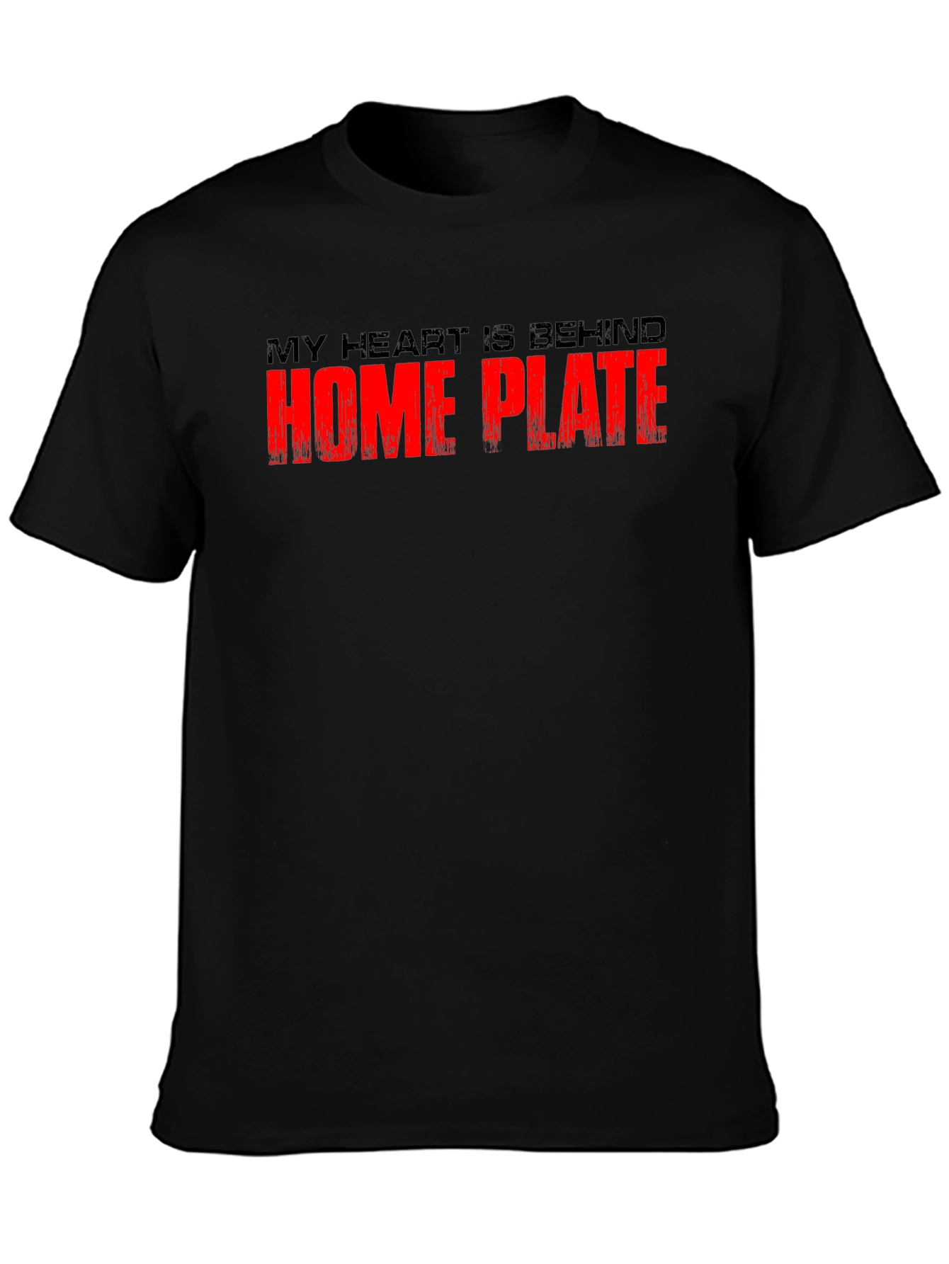Black Home Plate Baseball Fan T-Shirt view 3