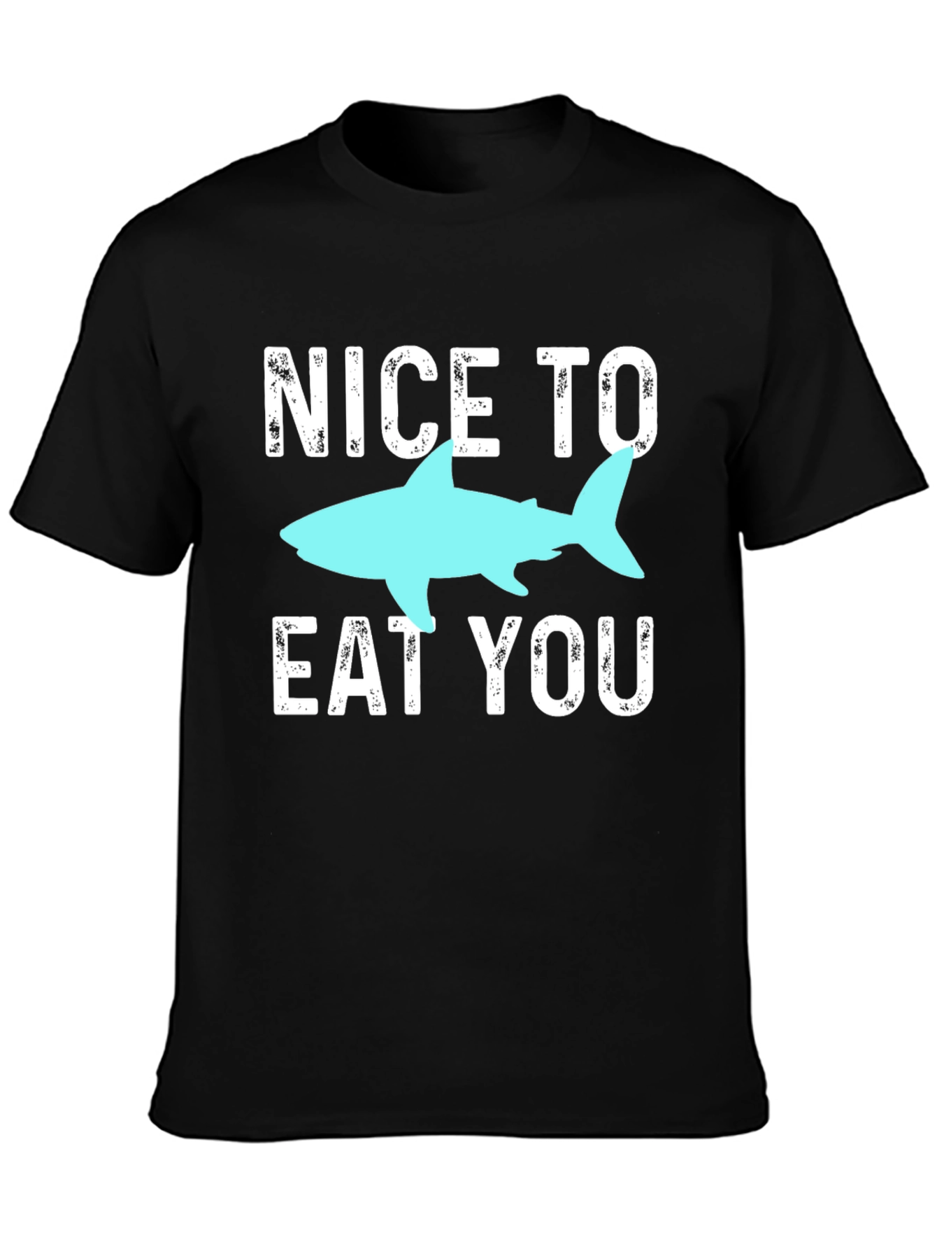 Black Funny Shark Graphic Tee - Nice To Eat You! view 3