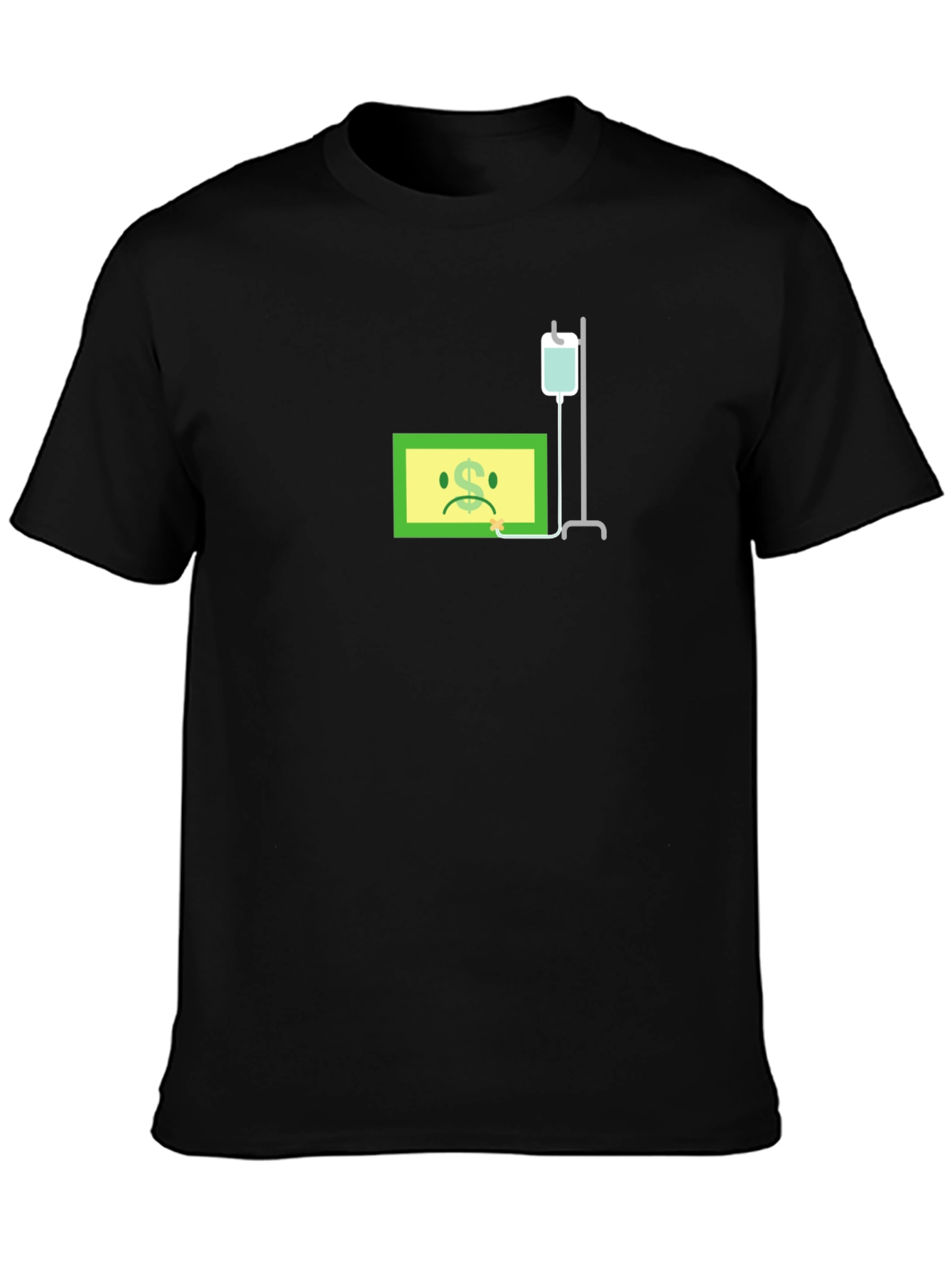 Black Funny Sick Dollar Bill T-Shirt view 3