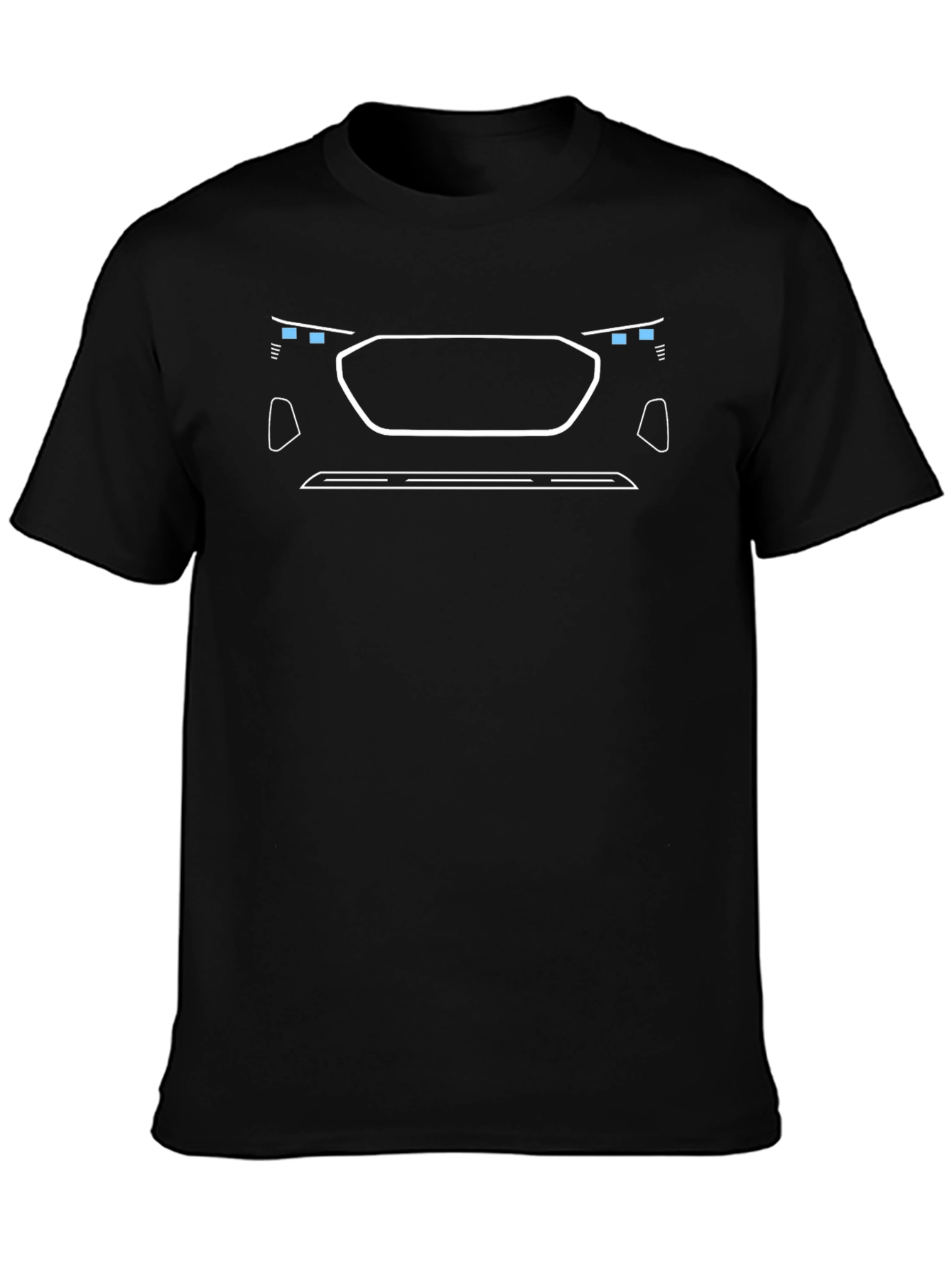 Black Car Headlight Graphic Tee - Modern Auto Design Shirt view 3