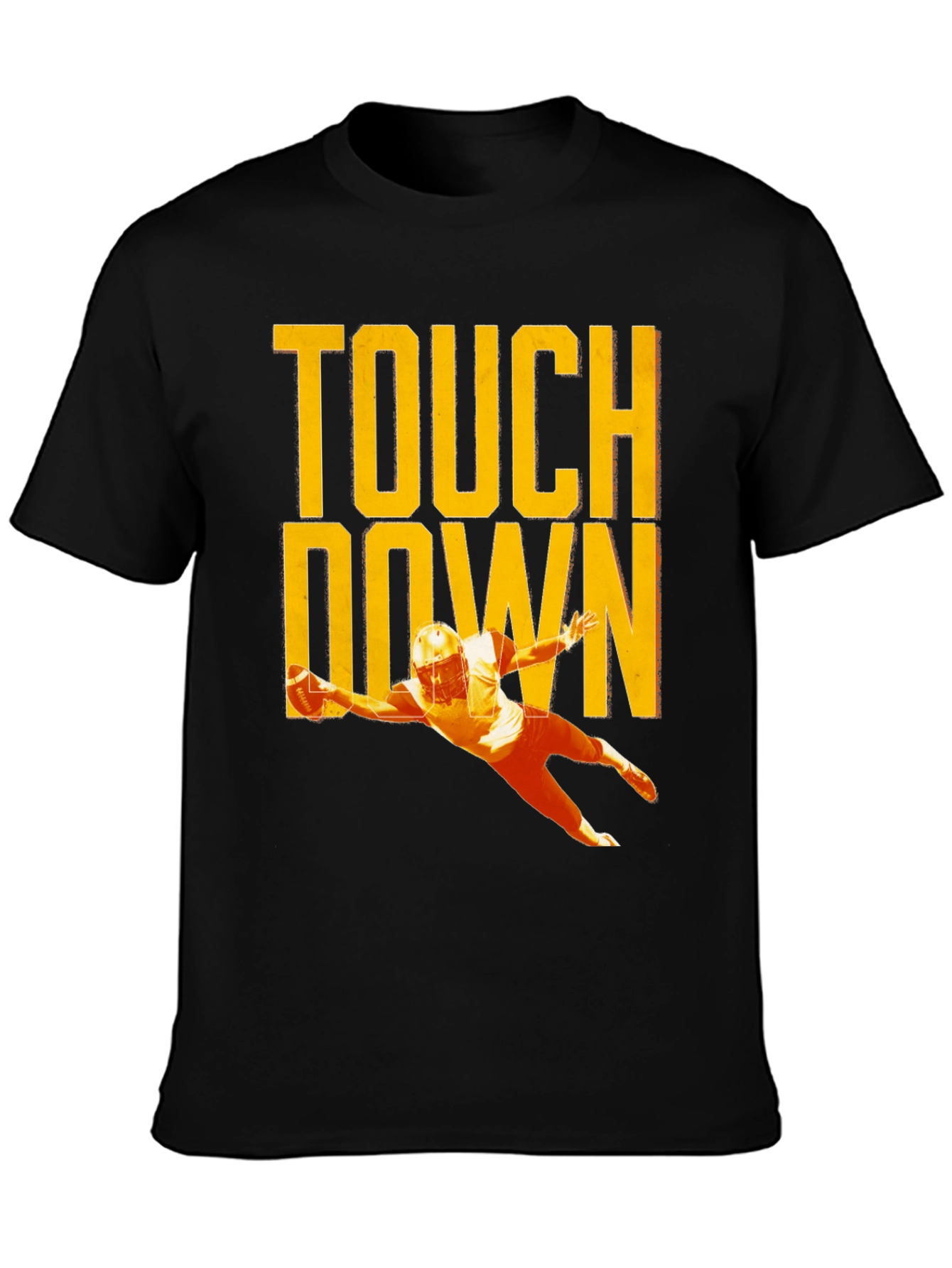 Black Touchdown Football T-Shirt, Black view 3