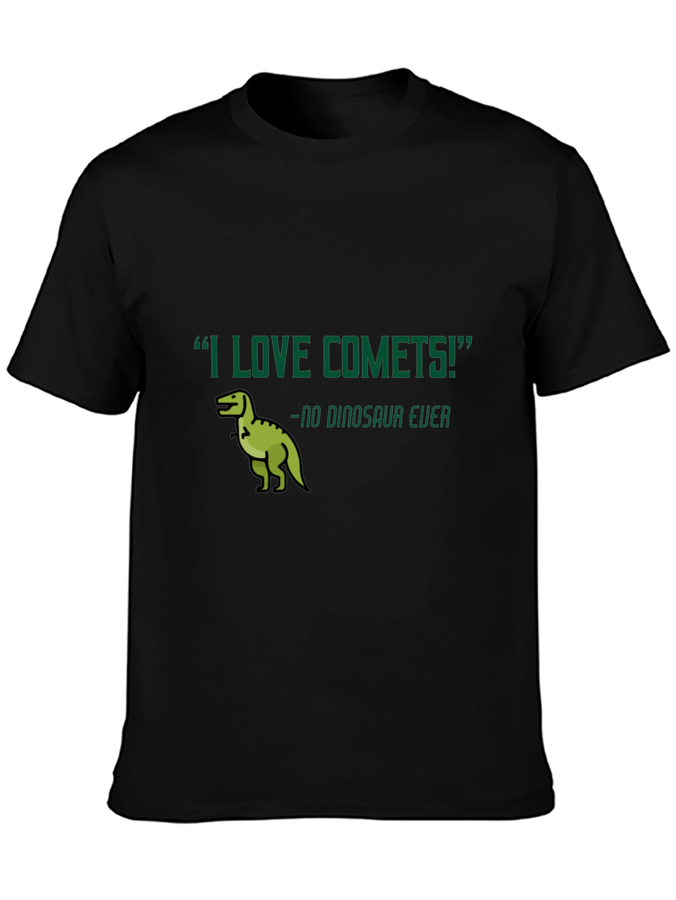 Black I Love Comets! Dinosaur Graphic Tee - Unisex view 3