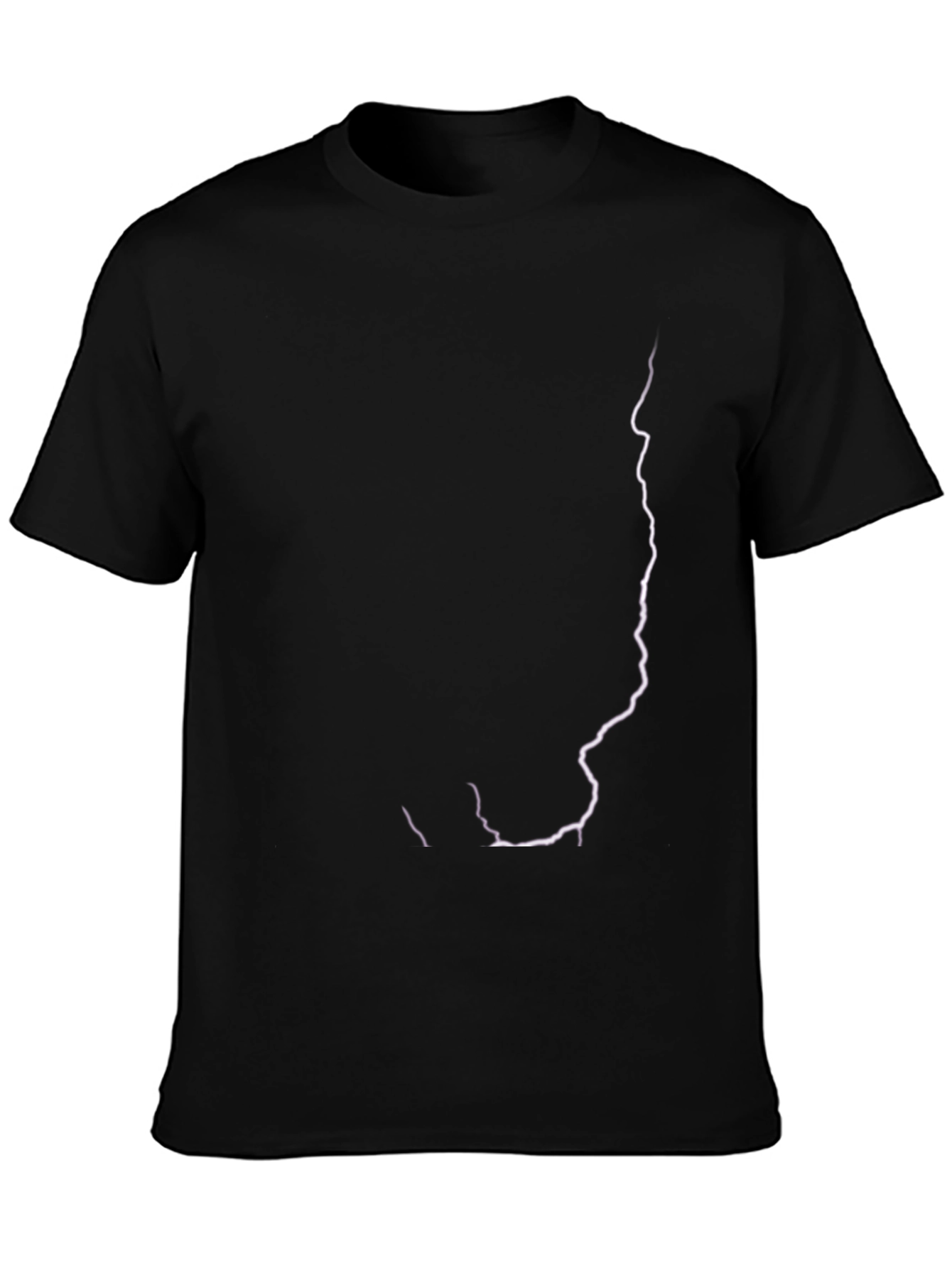 Black Electric Lightning Bolt Black T-Shirt view 3