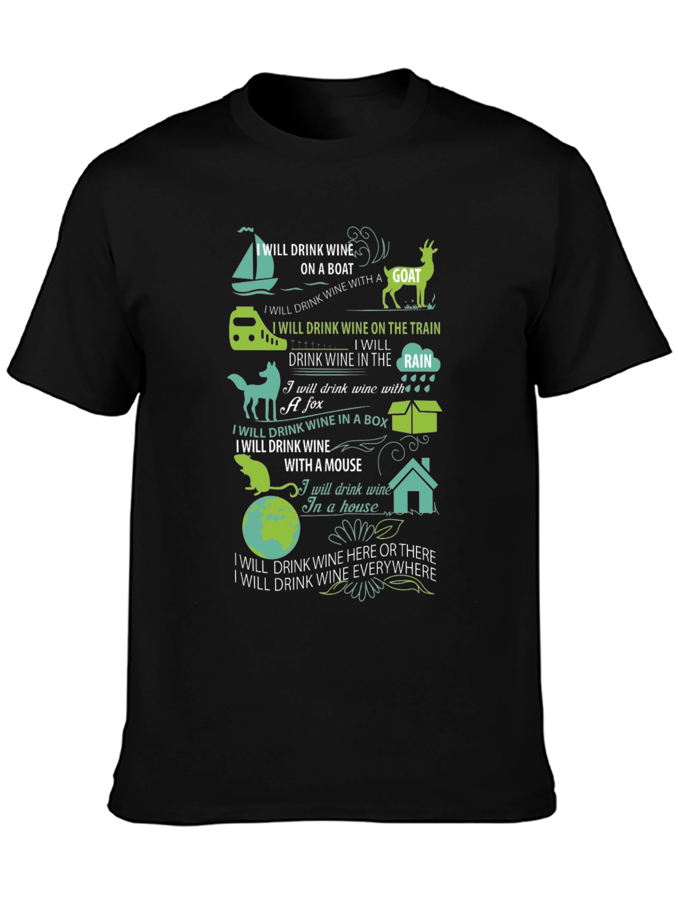 Black Wine Lover's Everywhere T-Shirt view 3