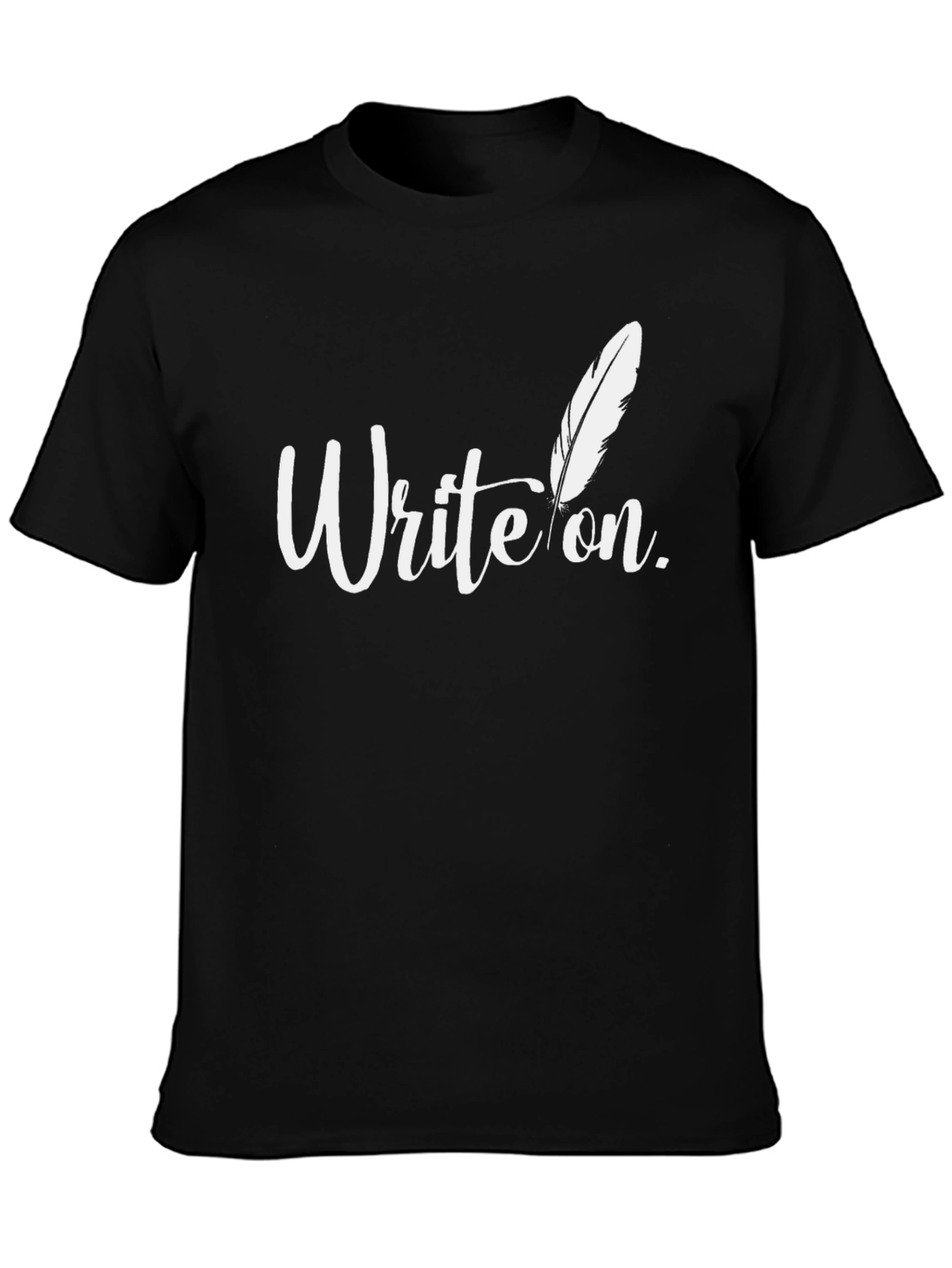 Black Write On T-Shirt - Quill Pen Writer Tee view 3