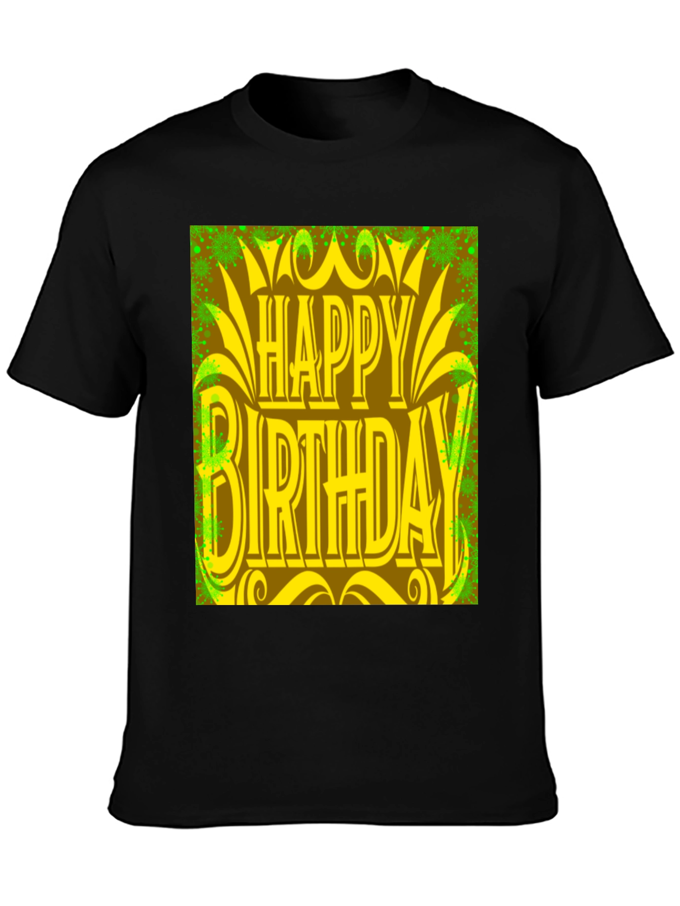 Black Happy Birthday Graphic Tee - Black view 3