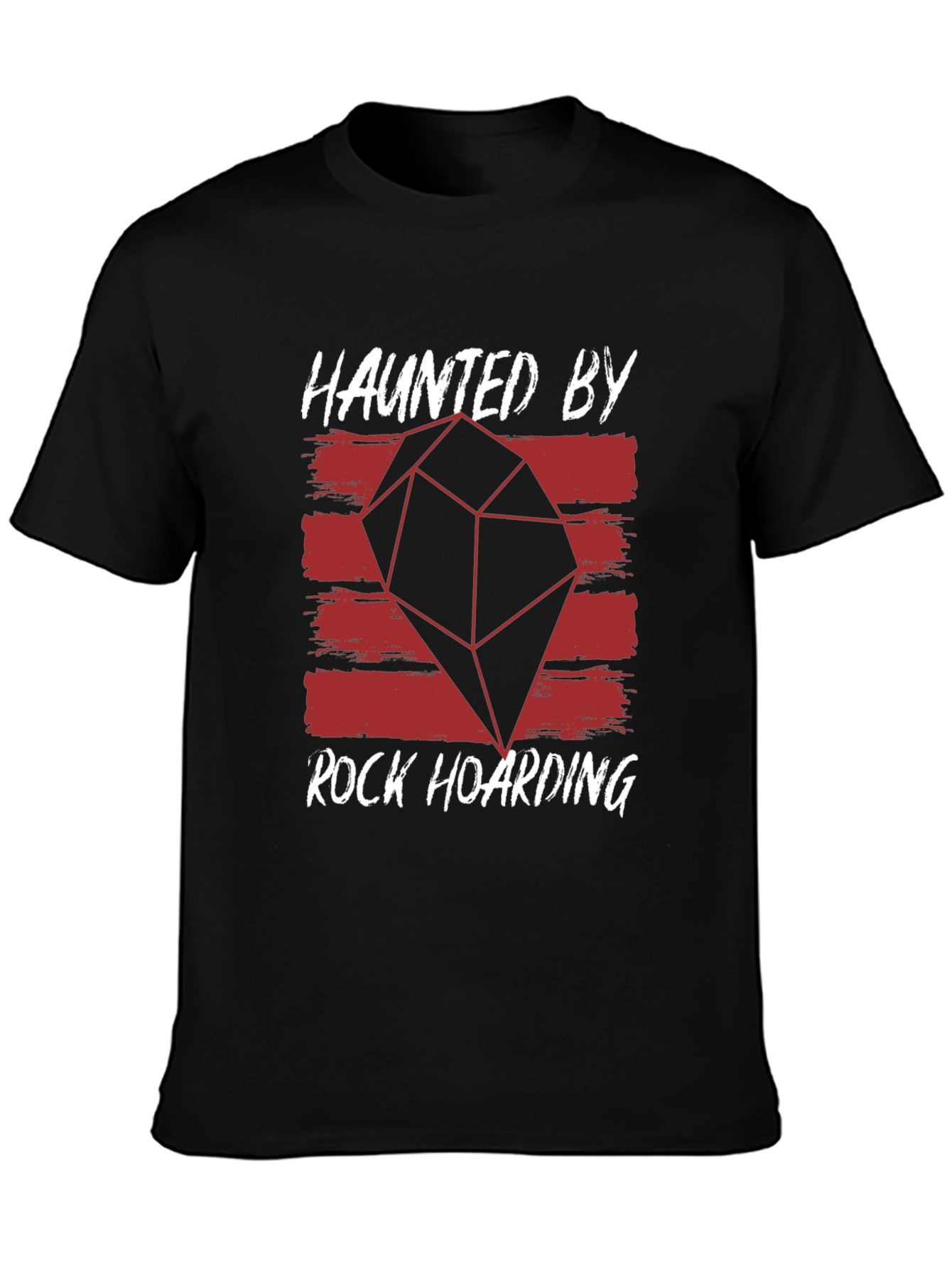 Black Haunted By Rock Hoarding Graphic Tee view 3