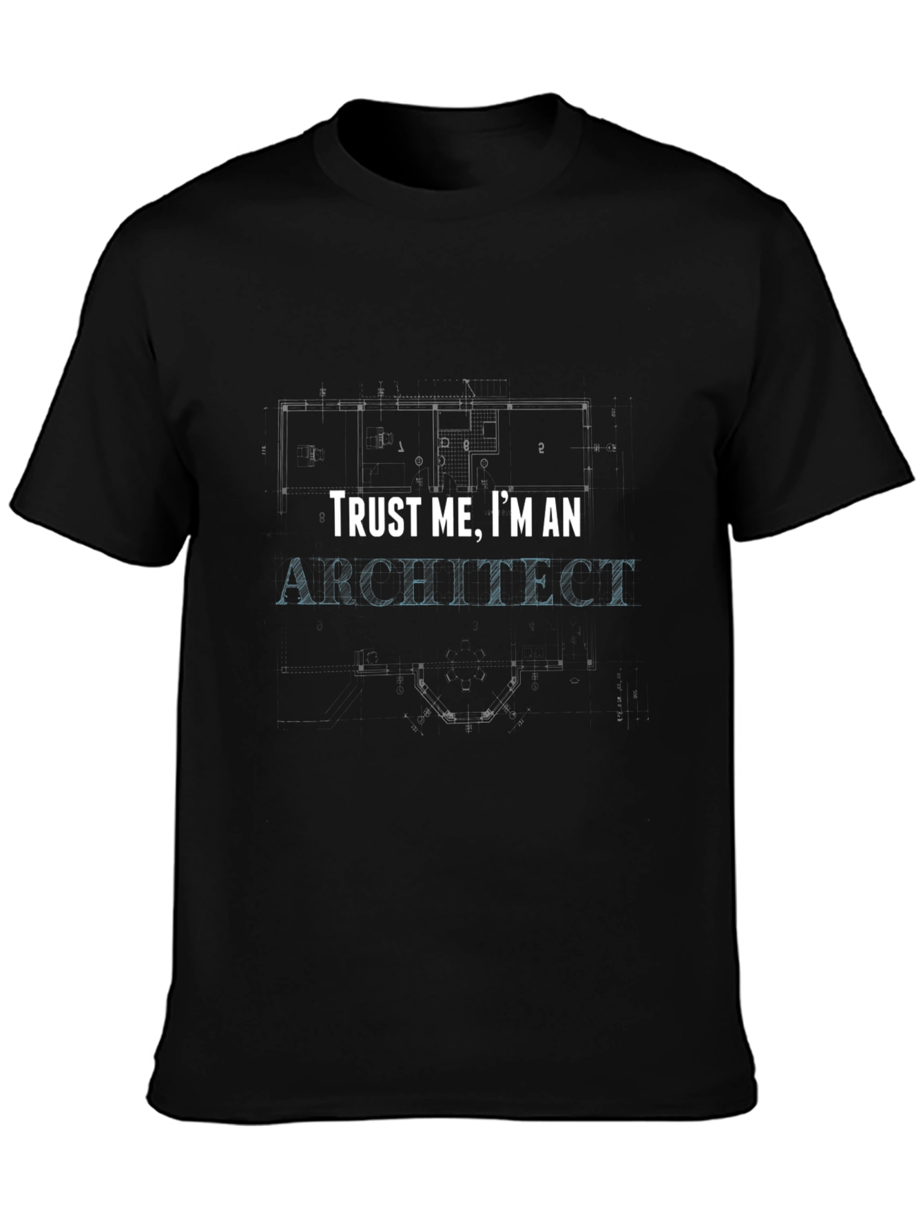 Black Trust Me I'm an Architect T-Shirt - Funny Architect Tee view 3