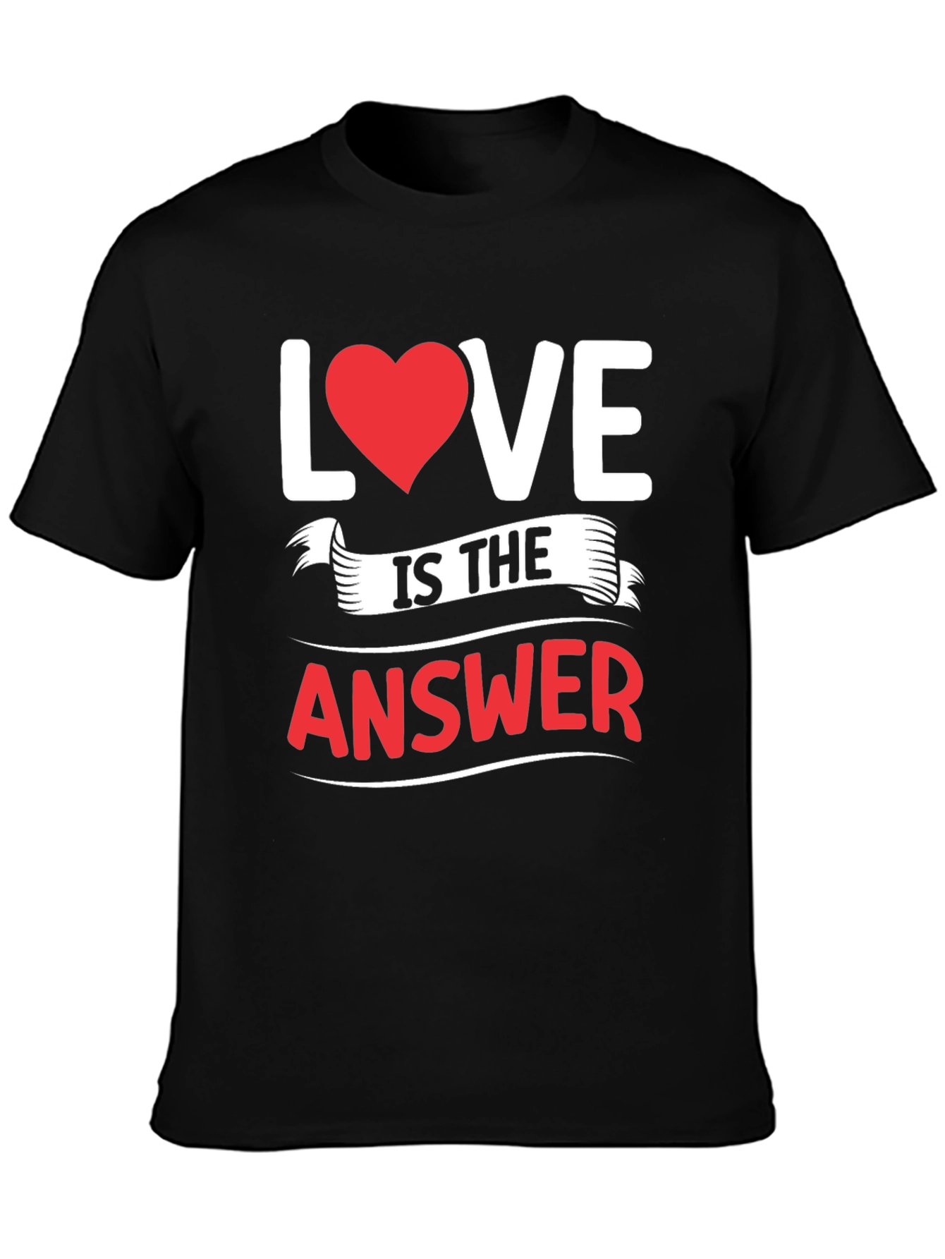 Black Love Is The Answer Graphic T-Shirt - Black view 3