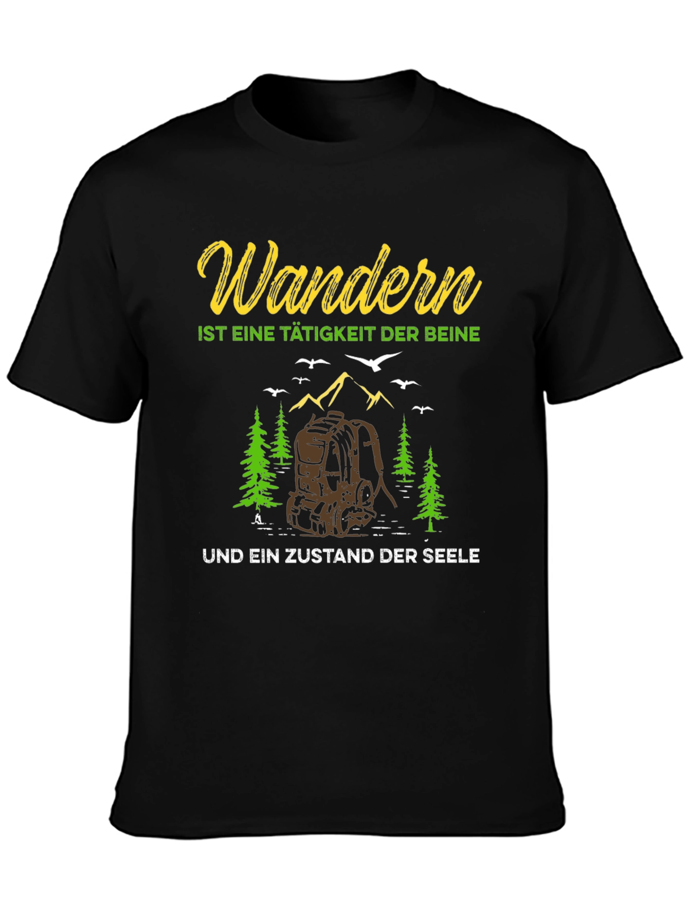 Black Wandern Hiking T-Shirt for Nature Lovers view 3