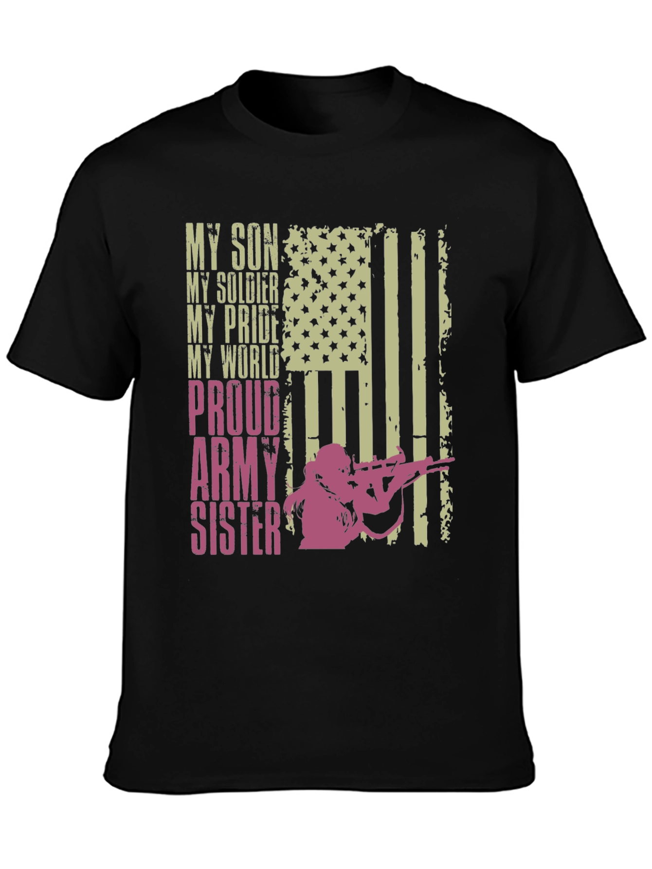 Black Proud Army Sister Graphic Tee view 3