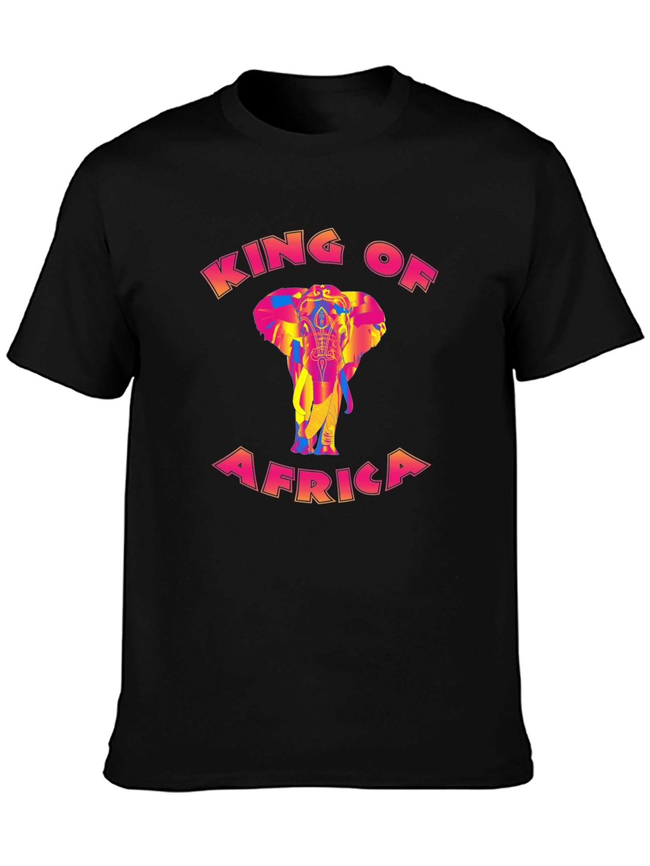 Black King of Africa Elephant Graphic Tee view 3
