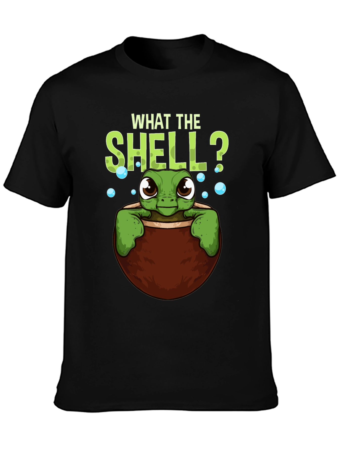 Black What The Shell? Turtle Graphic Tee view 3