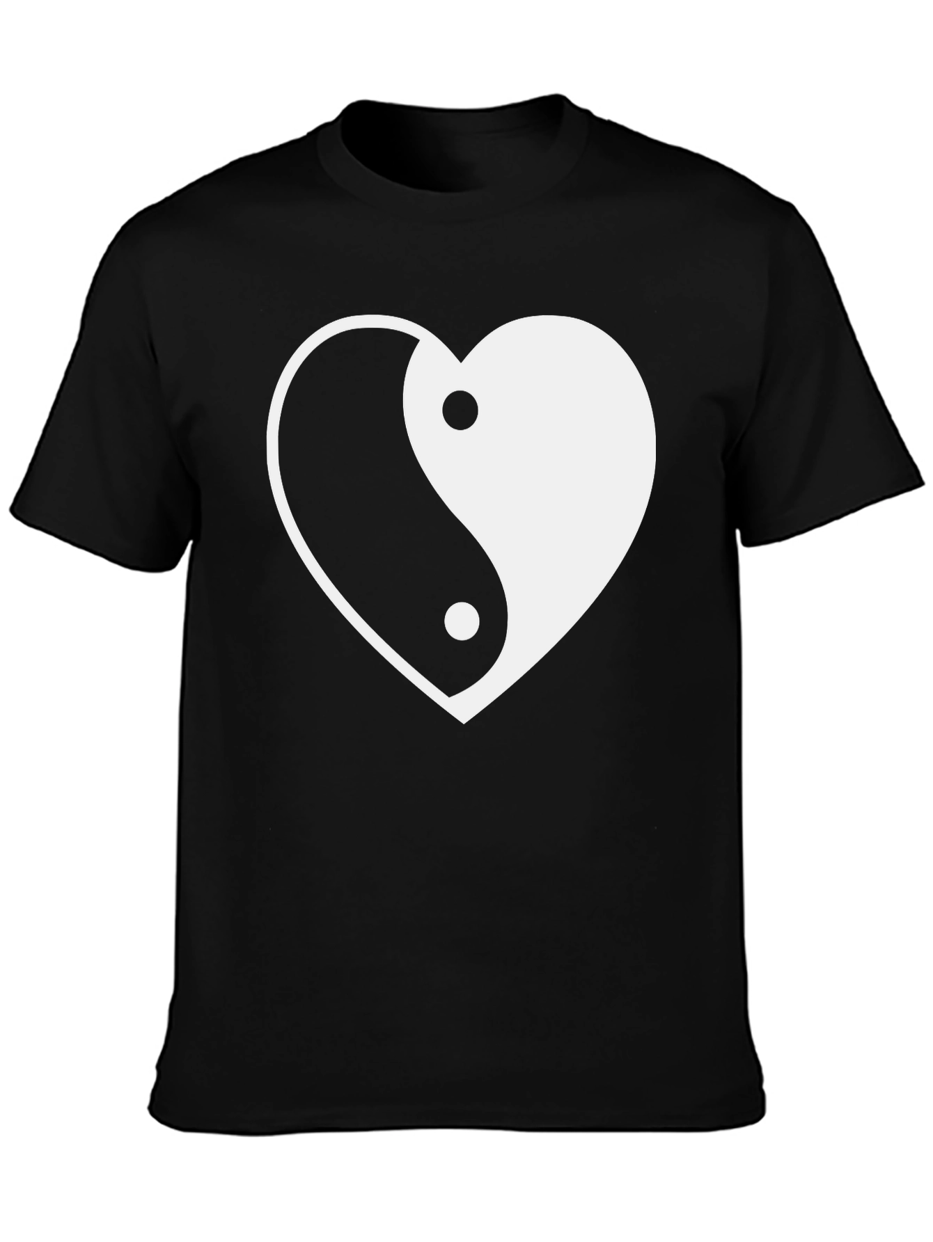 Black Yin Yang Heart Graphic Tee - Stylish Comfort view 3