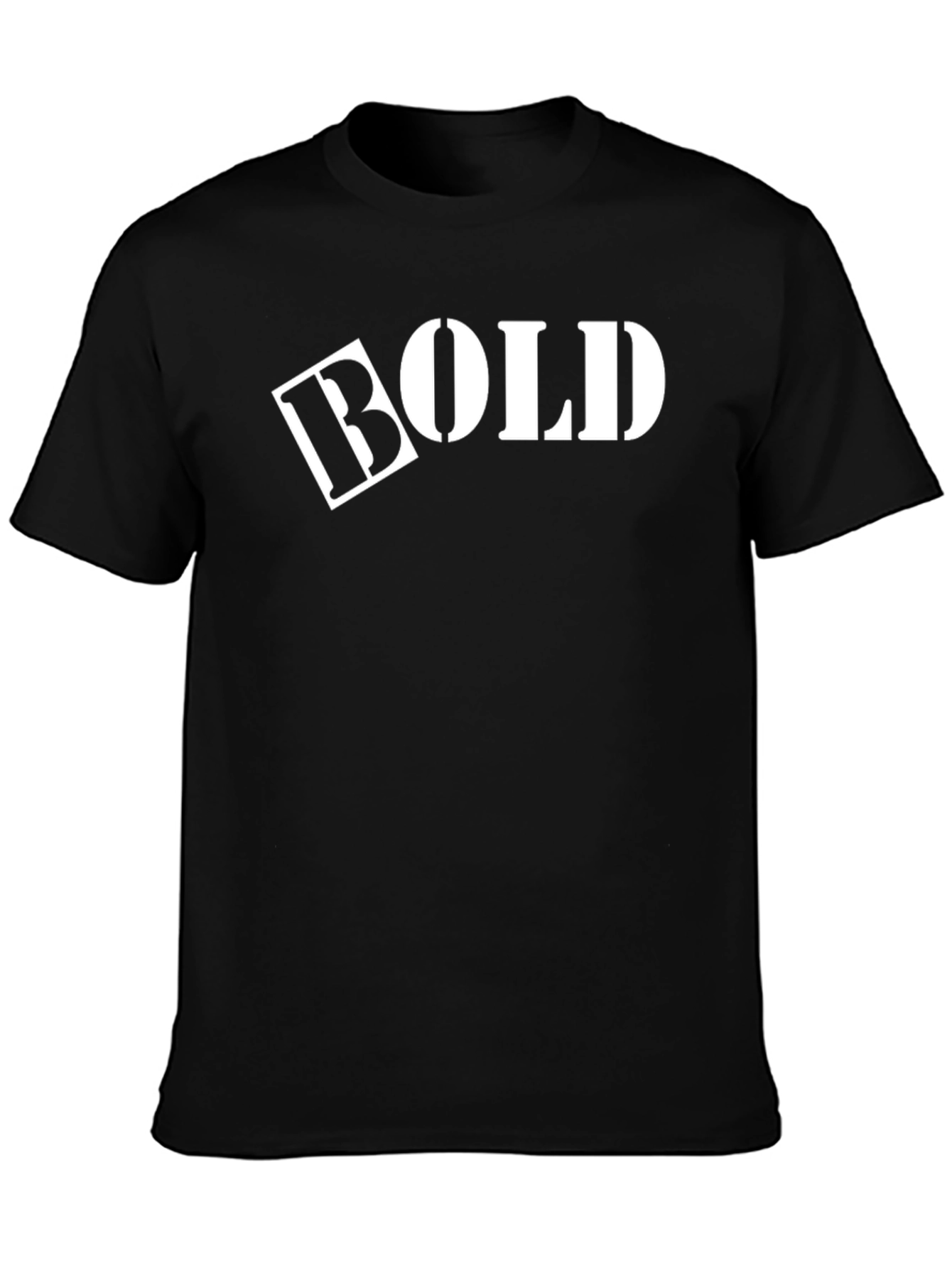 Black Bold Graphic Print Black T-Shirt view 3