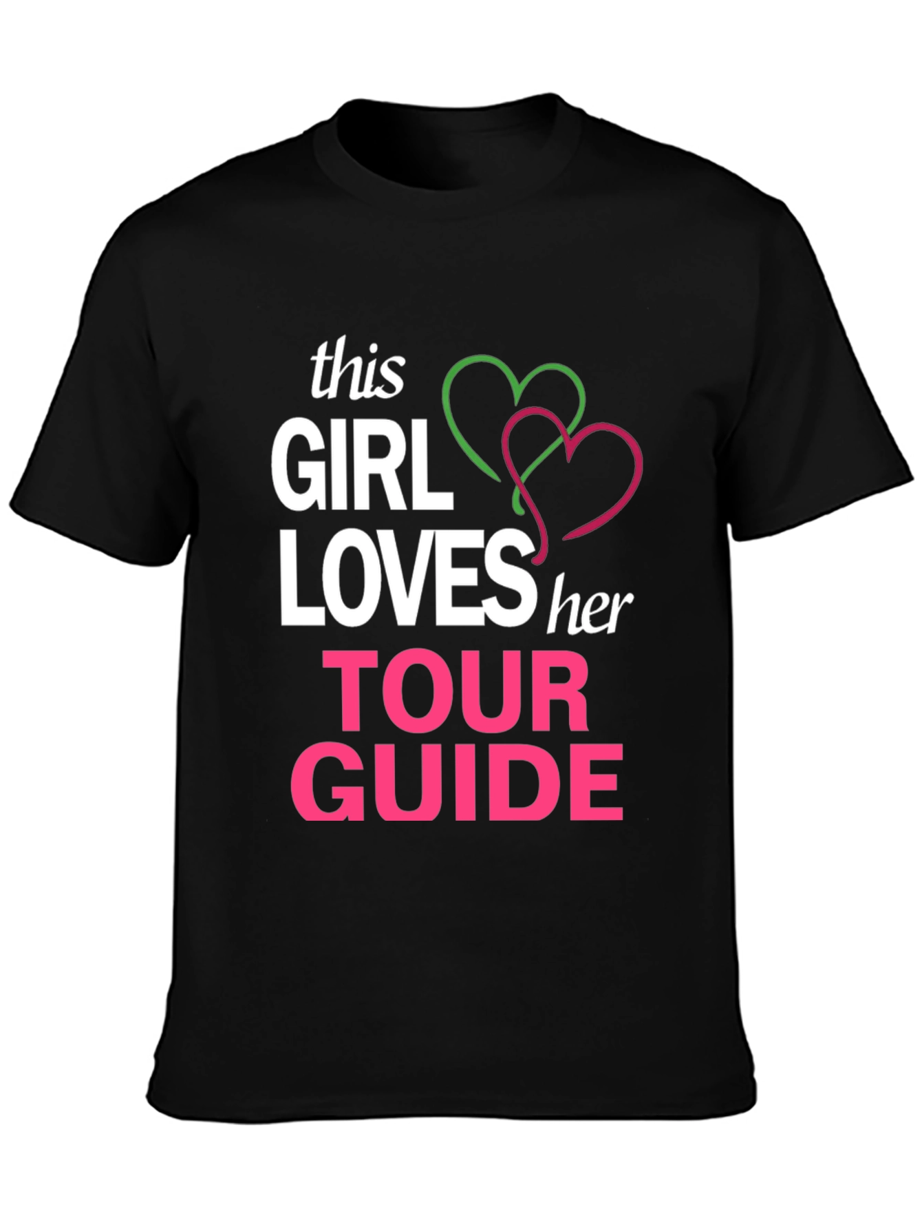Black Tour Guide Love T-Shirt - Fun Graphic Tee view 3